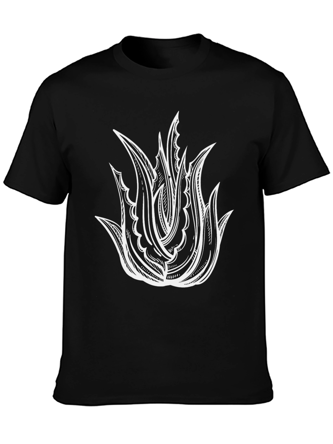 Aloe Graphic Tee - Black Cotton Casual T-Shirt