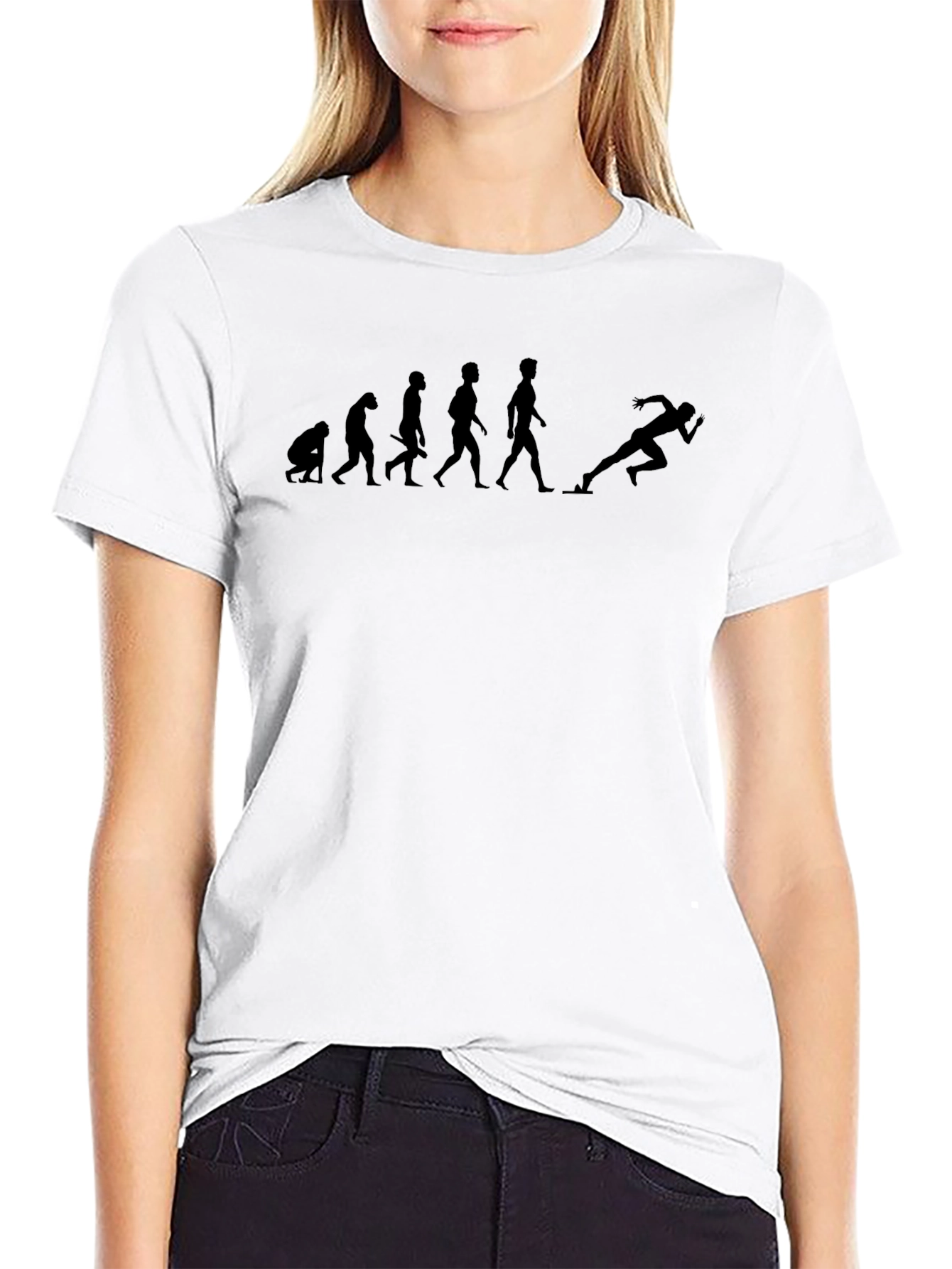 Evolution of Runner Black Graphic T-Shirt