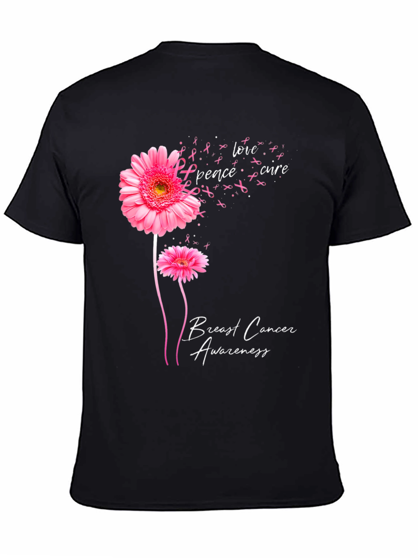 Breast Cancer Awareness Flower Graphic Tee
