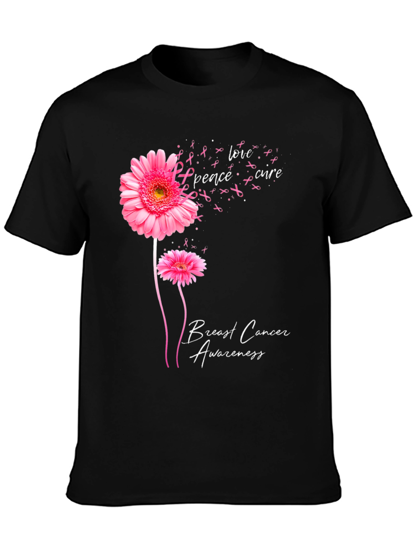 Breast Cancer Awareness Flower Graphic Tee