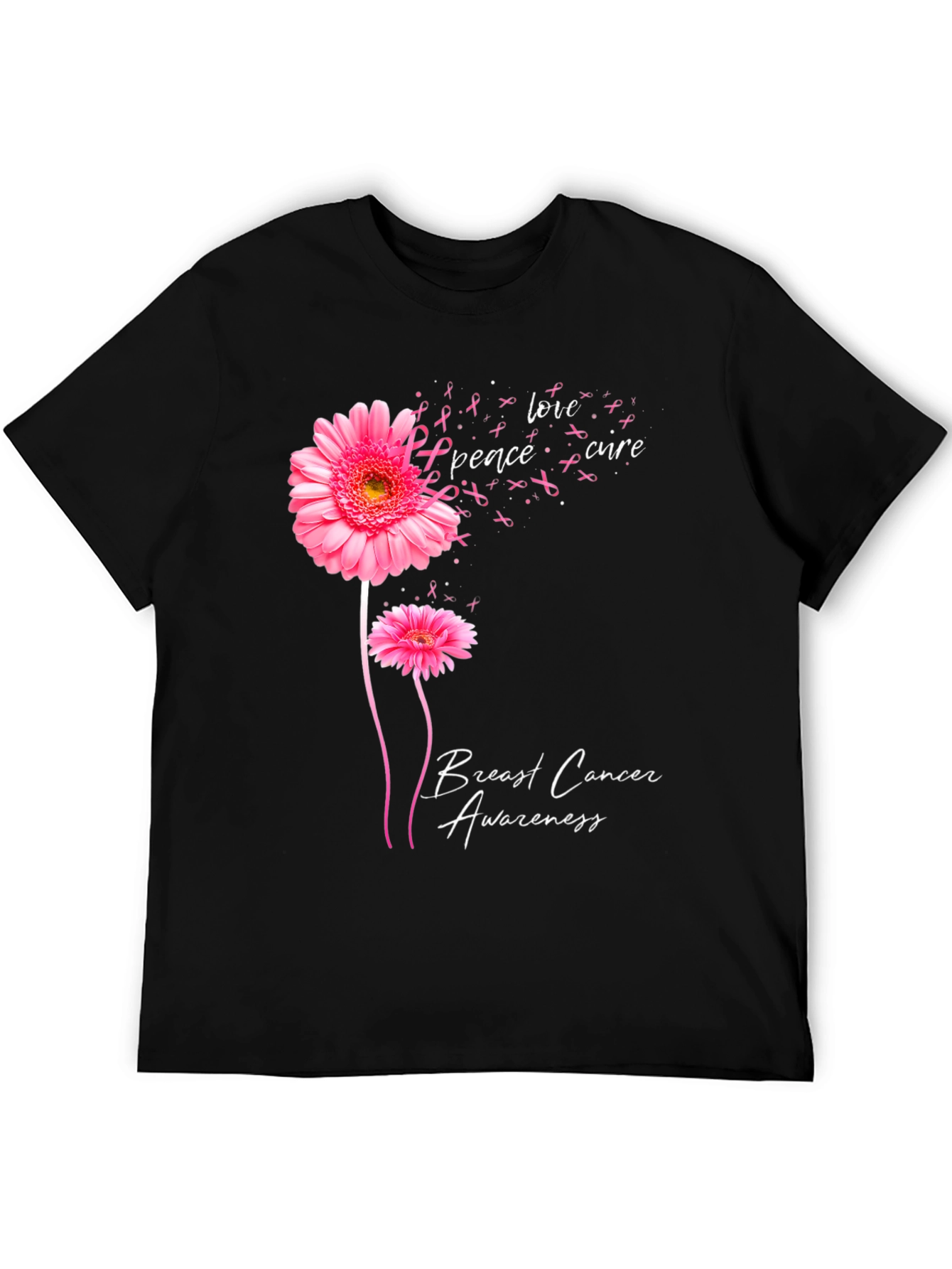 Breast Cancer Awareness Flower Graphic Tee