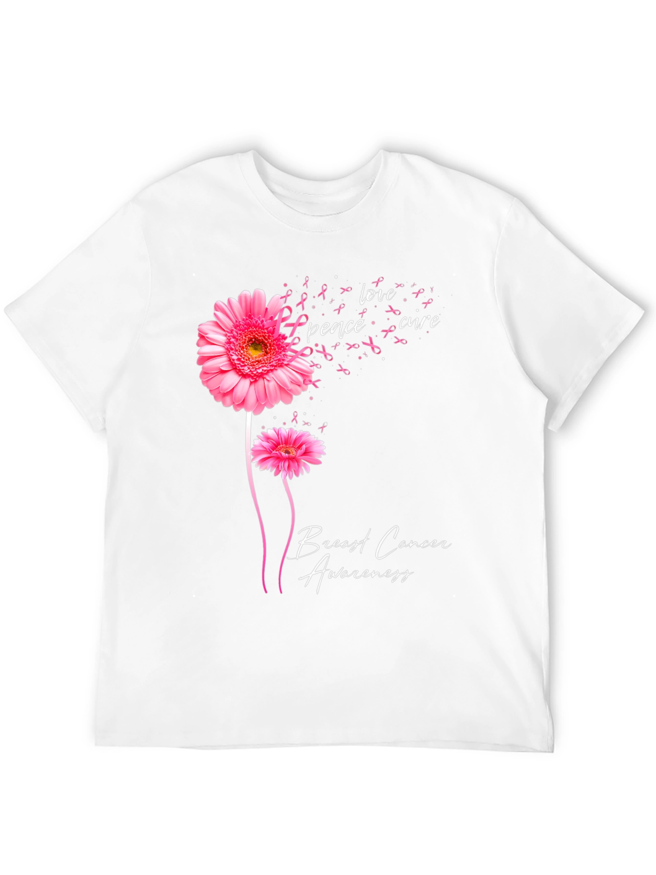 Breast Cancer Awareness Flower Graphic Tee