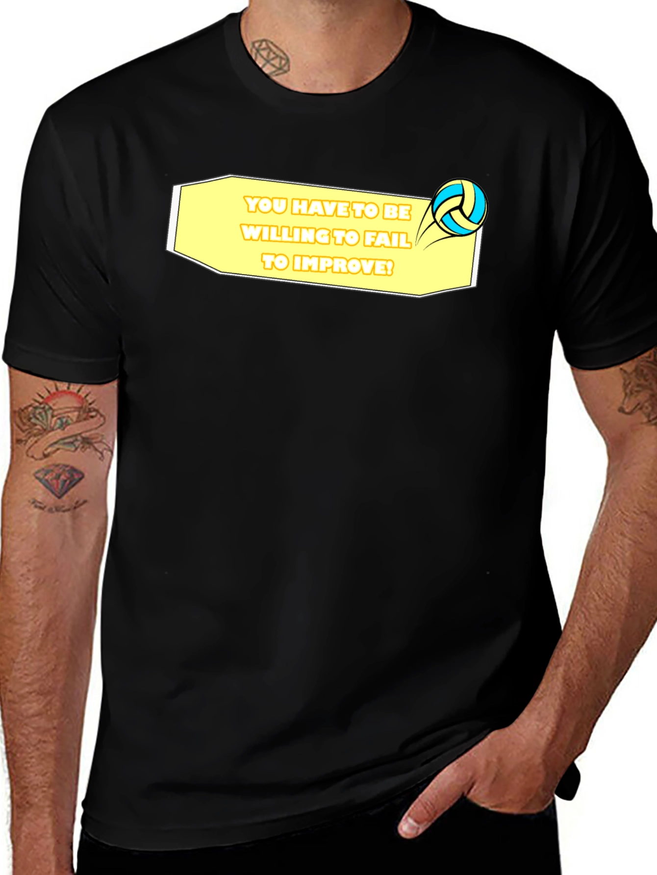 Volleyball Graphic Tee - Willing to Fail Quote