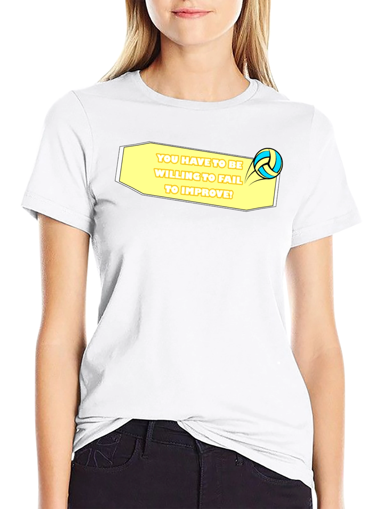Volleyball Graphic Tee - Willing to Fail Quote