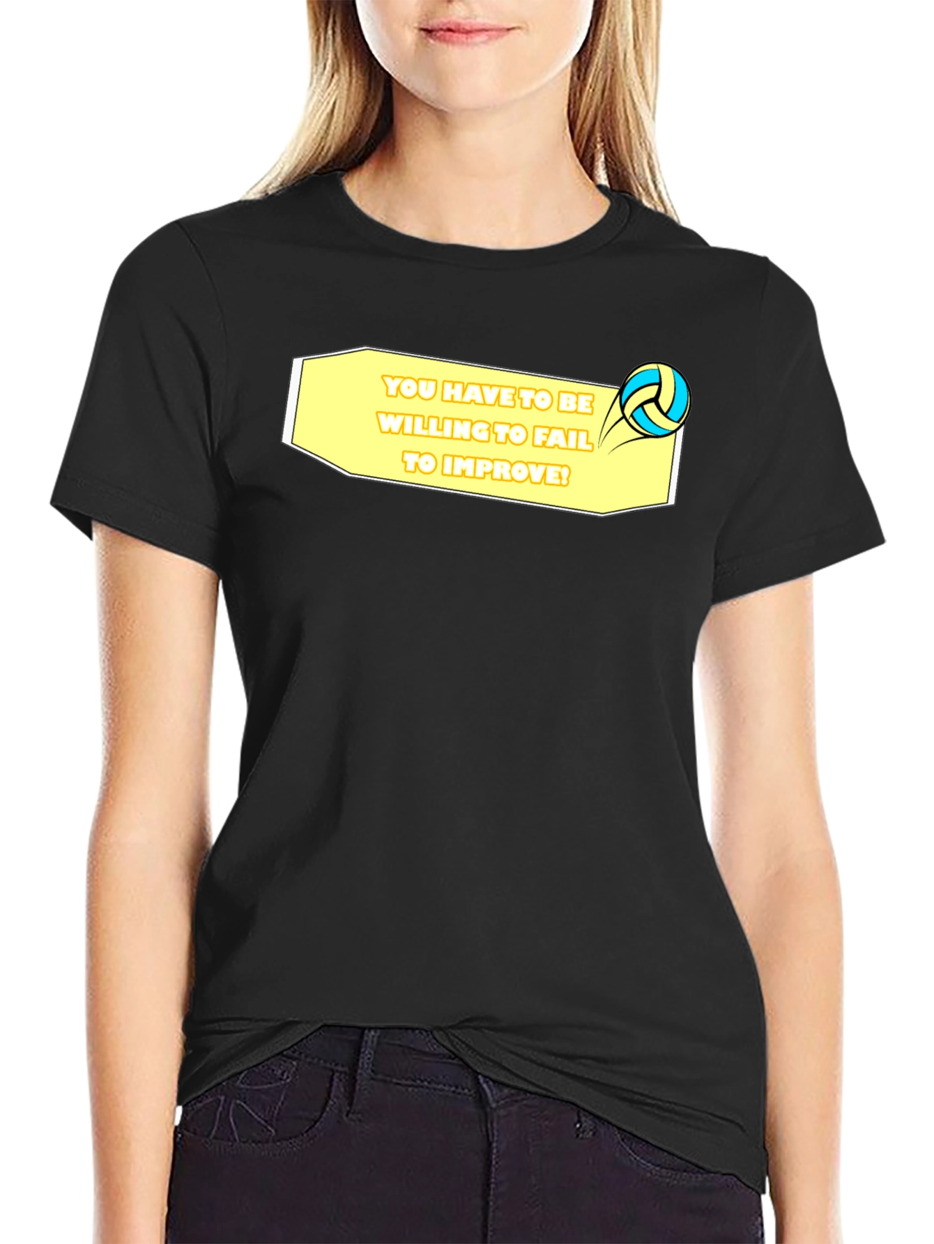 Volleyball Graphic Tee - Willing to Fail Quote