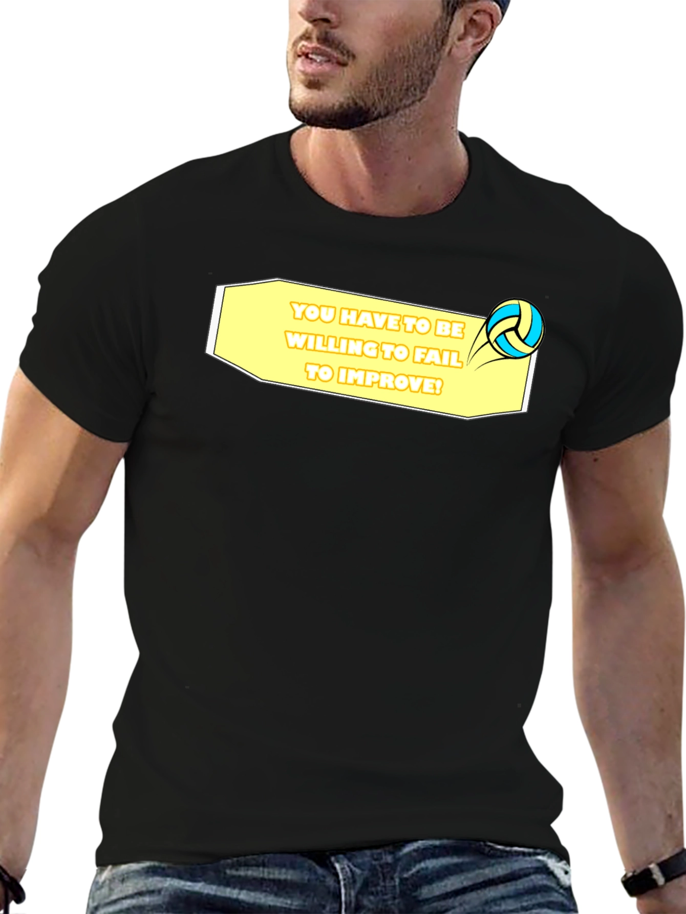 Volleyball Graphic Tee - Willing to Fail Quote
