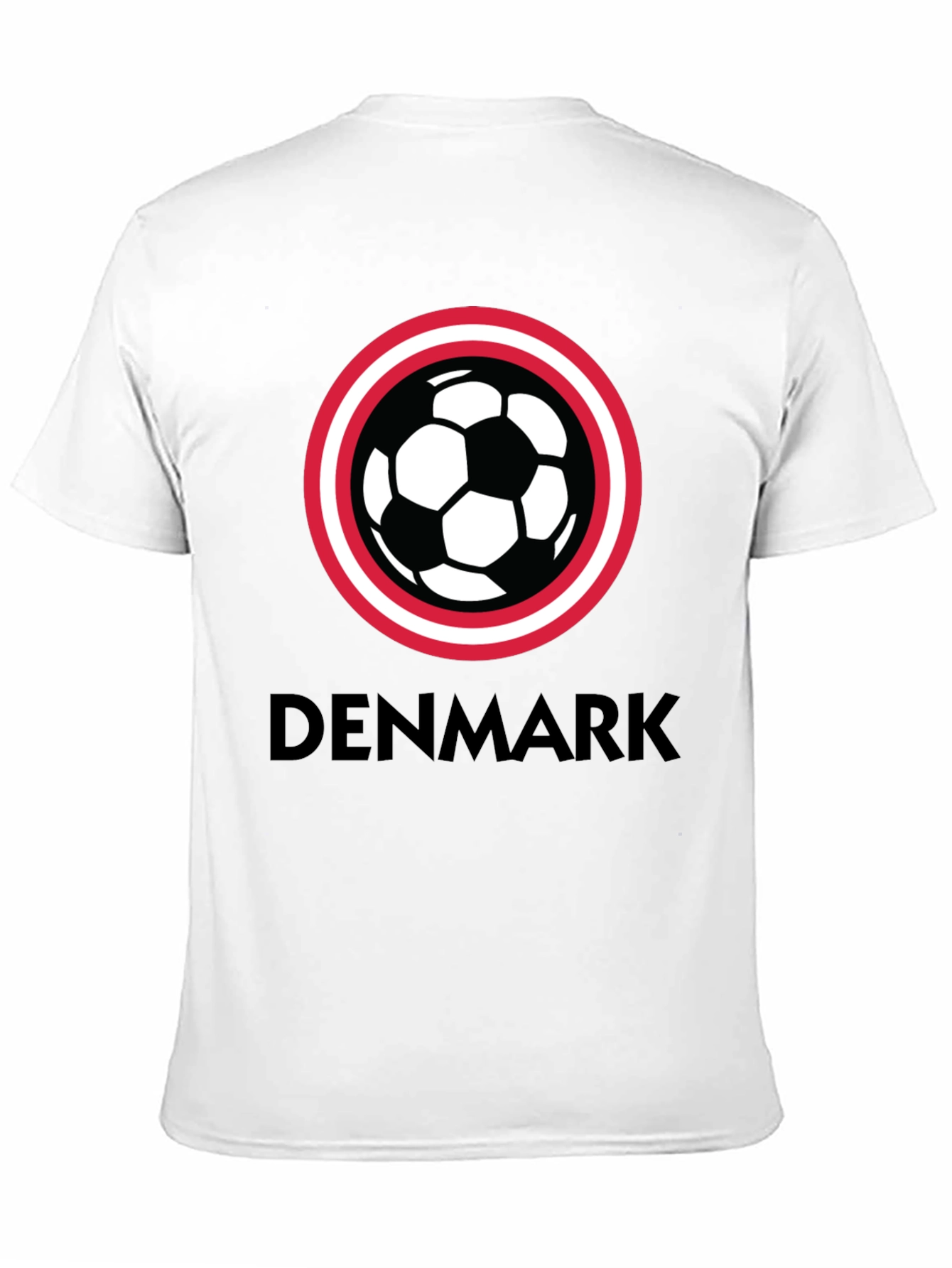 Denmark Soccer Ball T-Shirt - Black Graphic Tee