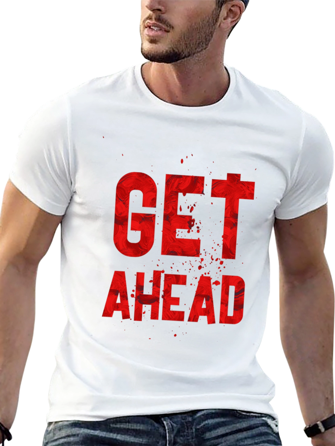 Get Ahead Graphic Print Black T-Shirt