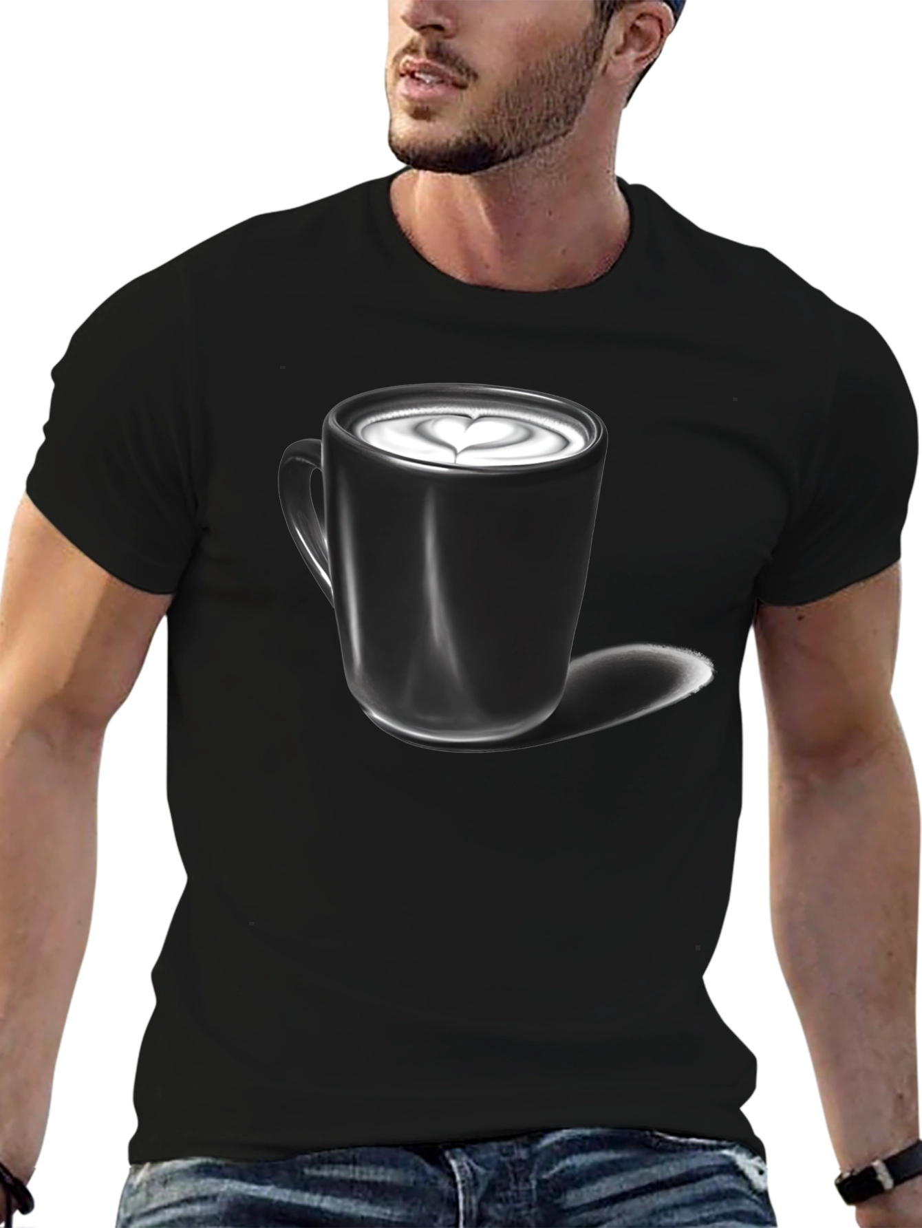 Latte Art Graphic Tee - Coffee Lover Shirt