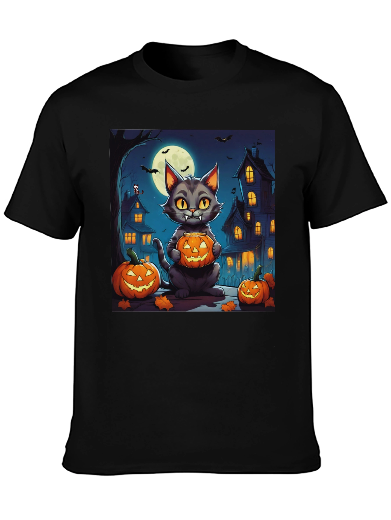 Halloween Cat Pumpkin Graphic Tee