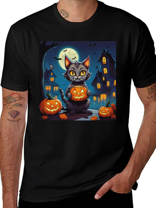 Halloween Cat Pumpkin Graphic Tee
