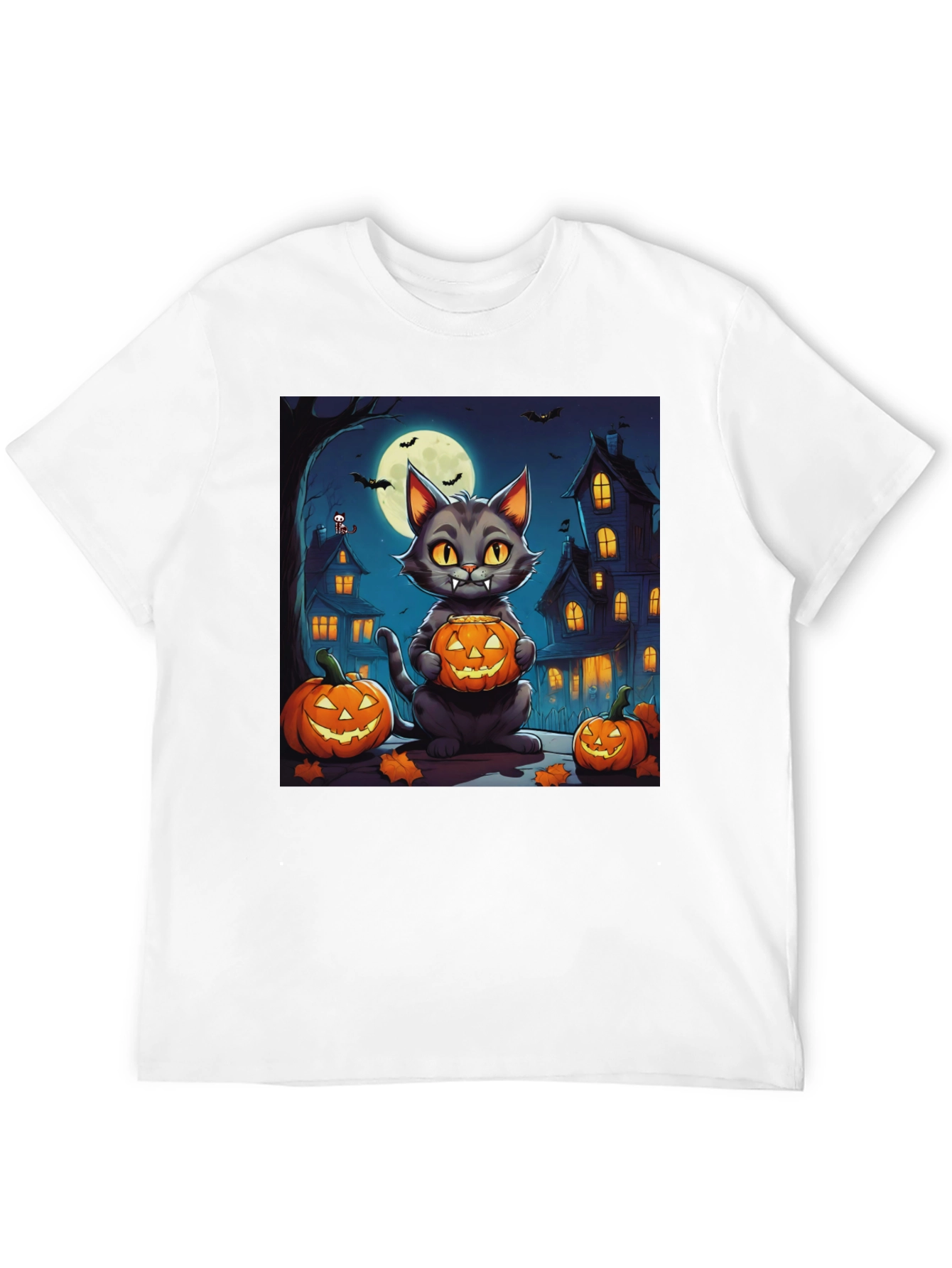 Halloween Cat Pumpkin Graphic Tee