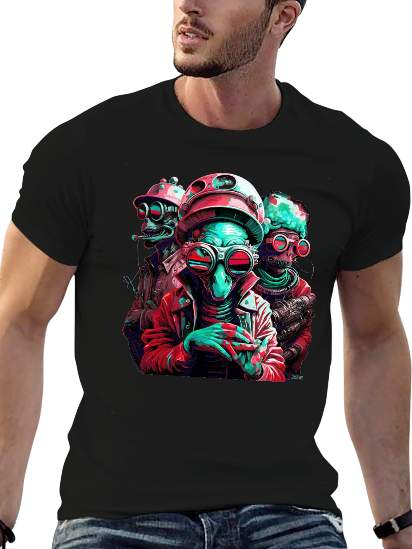 Retro Alien Crew Graphic Tee