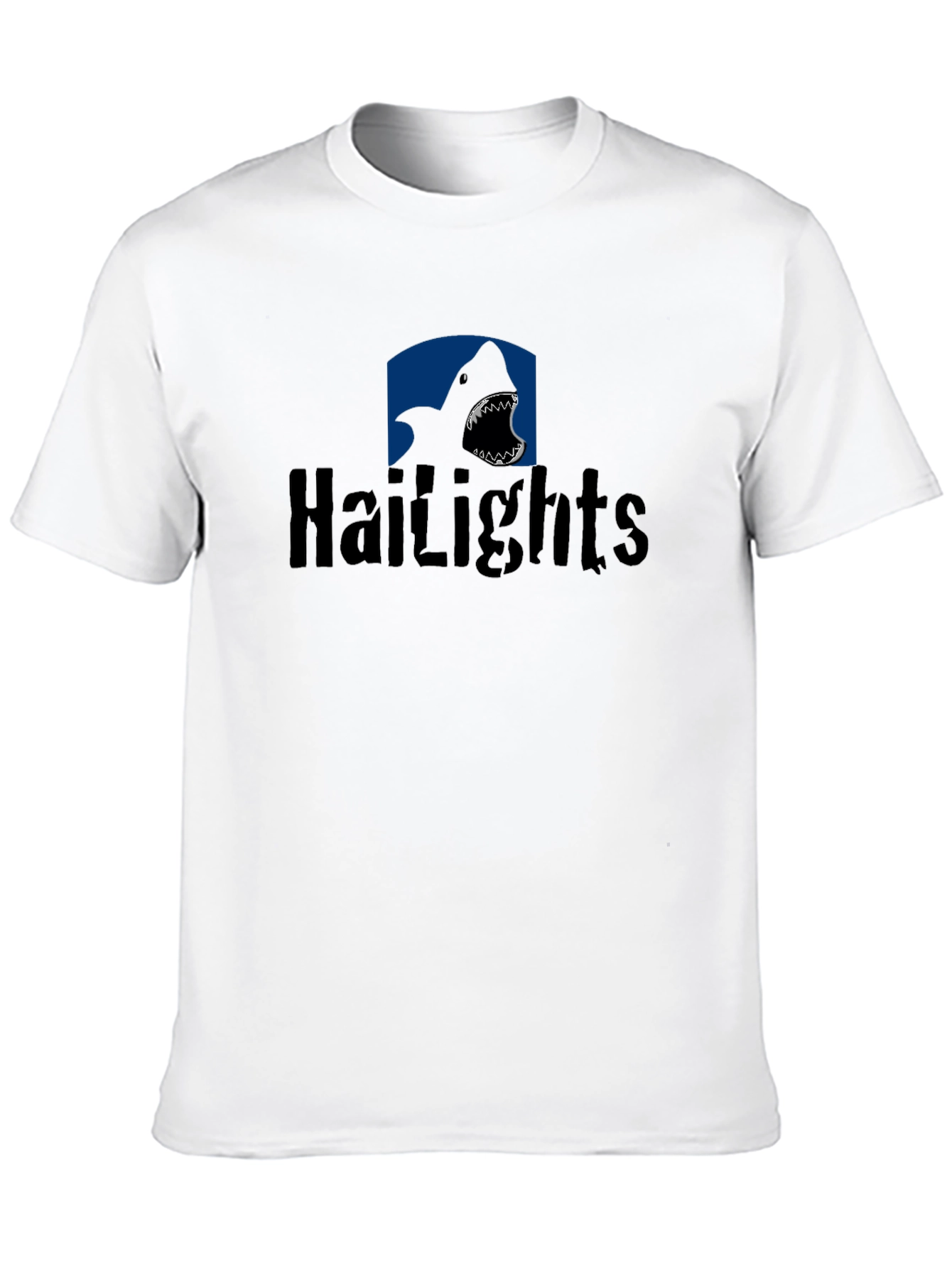 Hailights Shark Graphic Tee - Mens Black Cotton T-Shirt