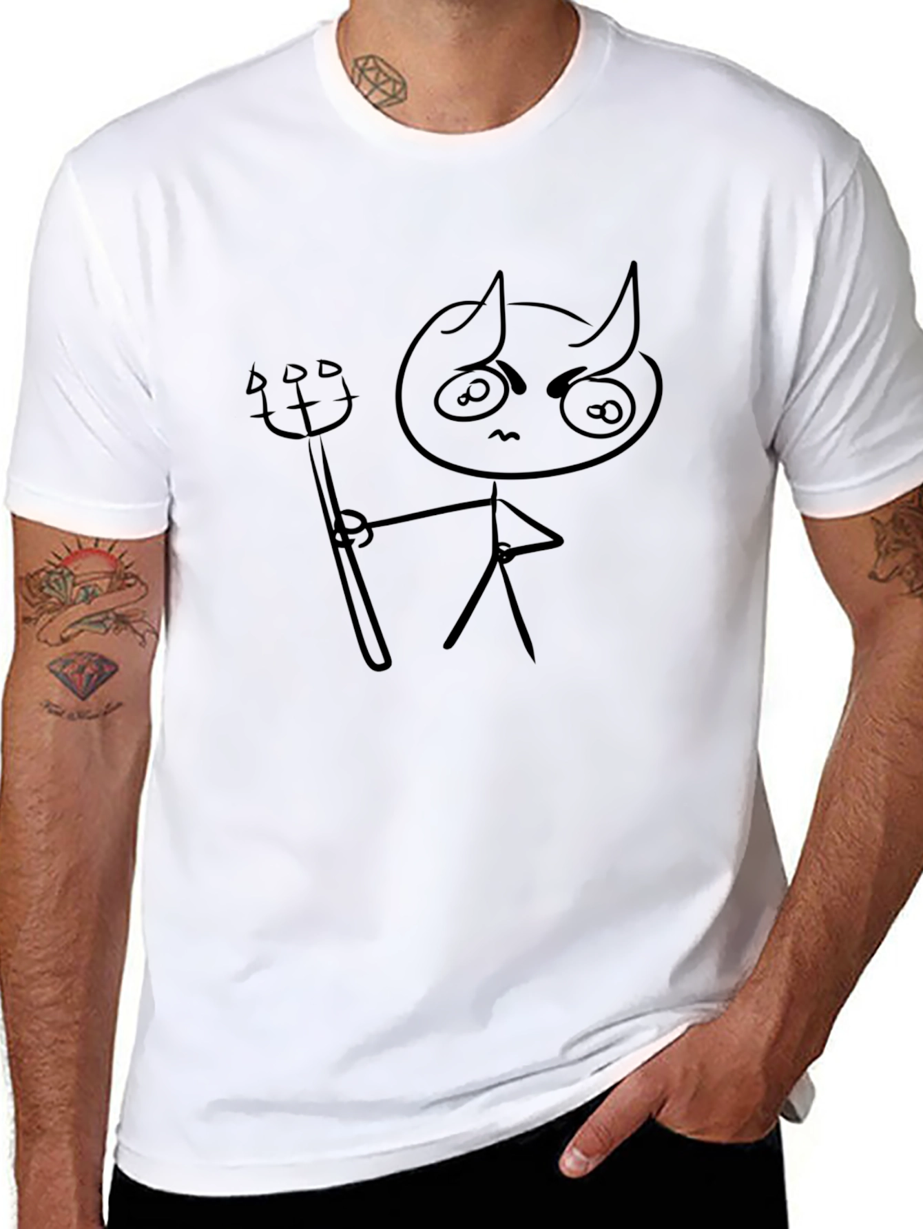 Devil Stick Figure Graphic T-Shirt