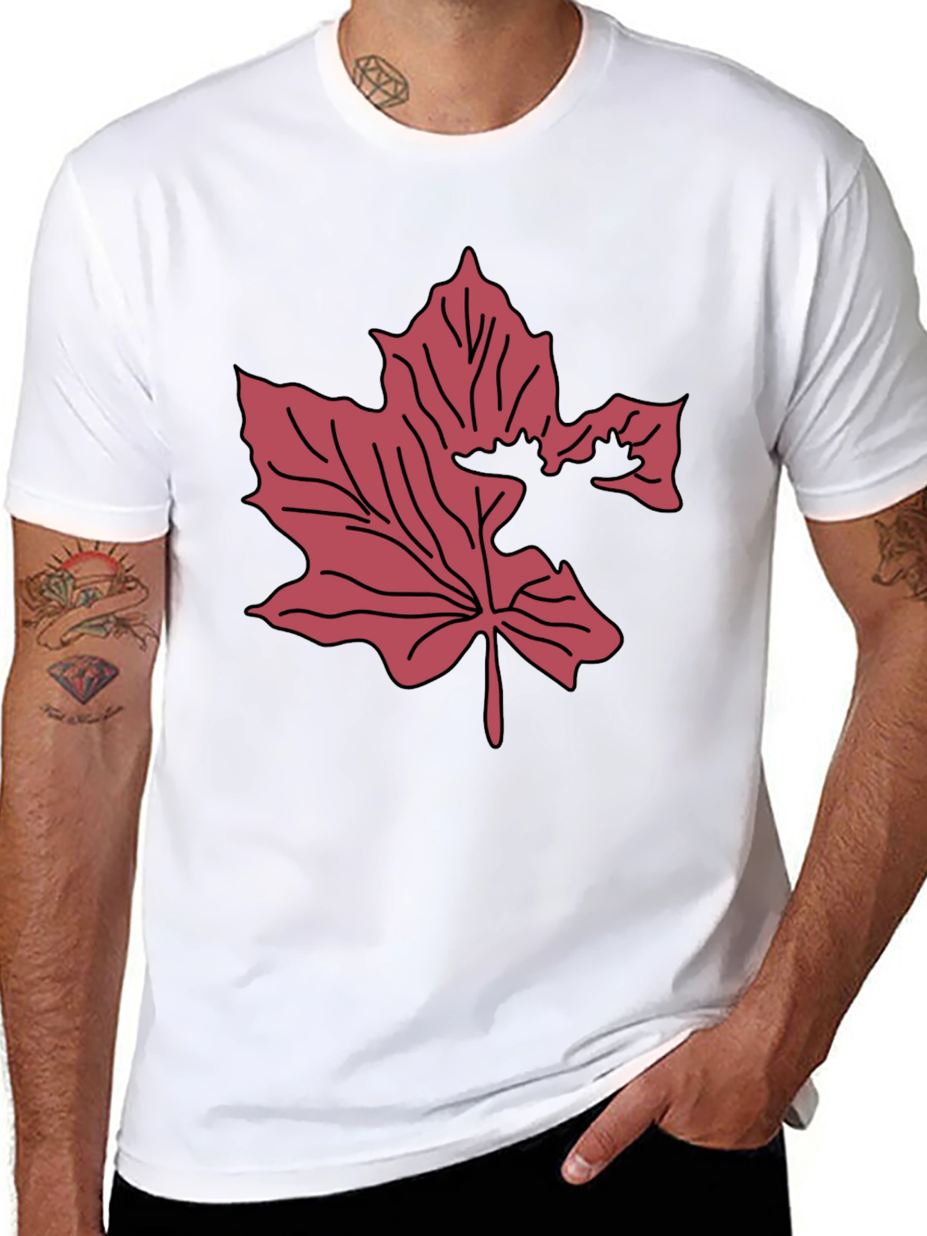 Maple Leaf Moose Graphic Tee - Black