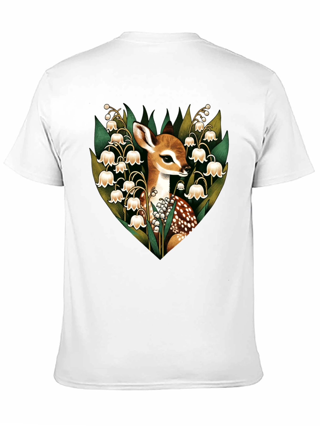 Deer & Lily of the Valley Graphic T-Shirt