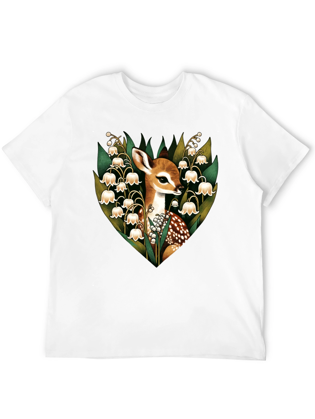 Deer & Lily of the Valley Graphic T-Shirt