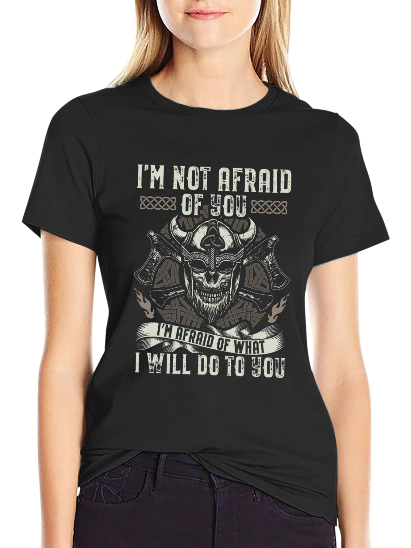 Viking Skull Graphic Tee - Not Afraid