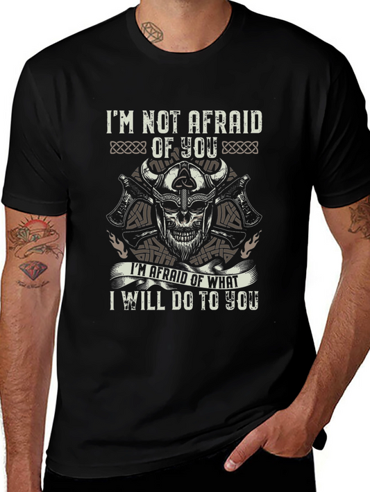 Viking Skull Graphic Tee - Not Afraid