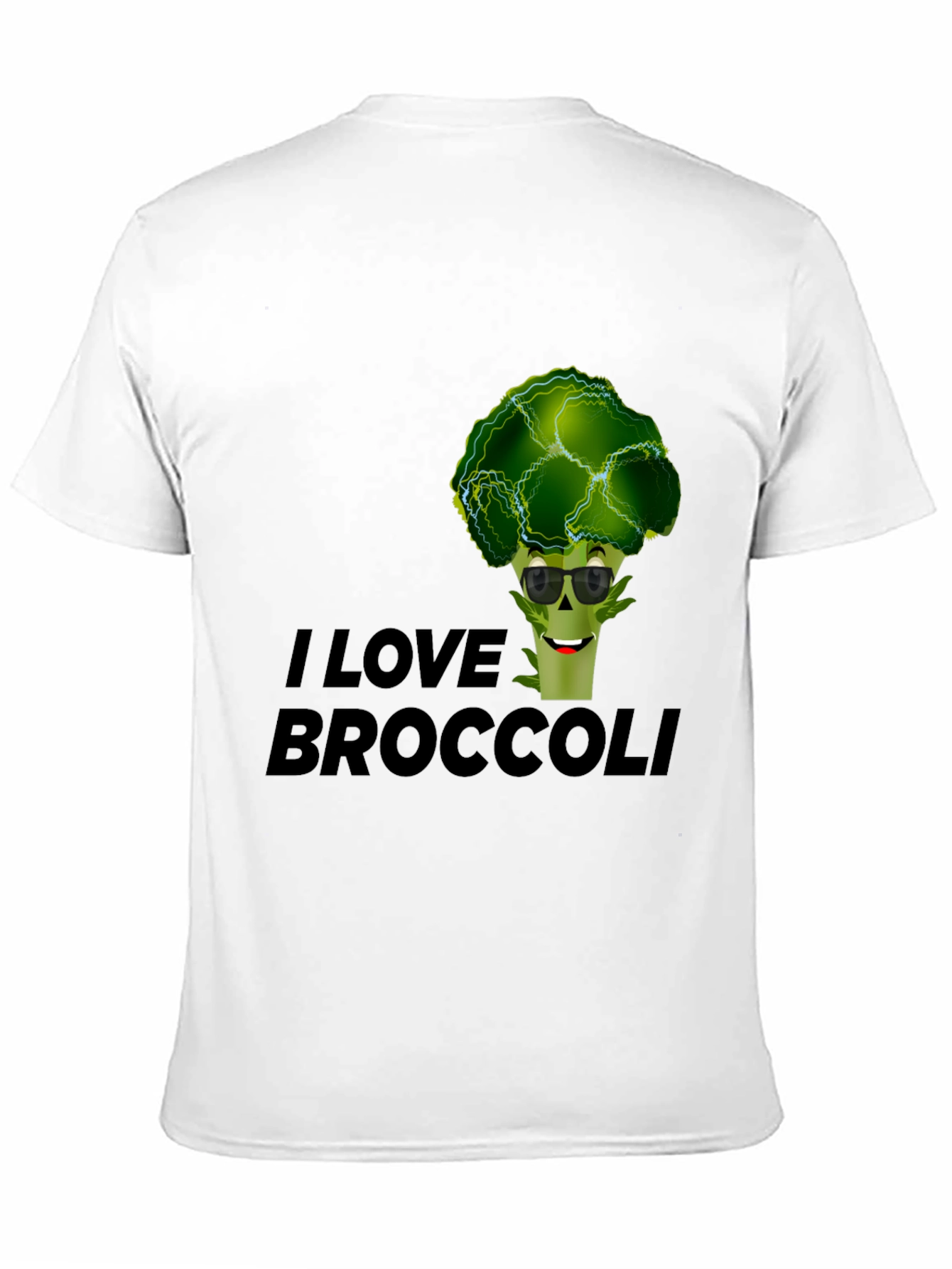 I Love Broccoli Graphic Tee - Black Cotton T-Shirt