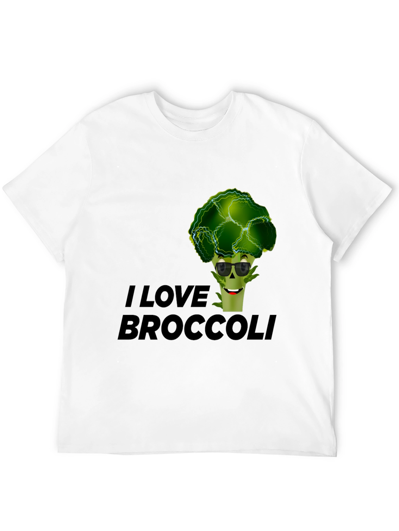 I Love Broccoli Graphic Tee - Black Cotton T-Shirt