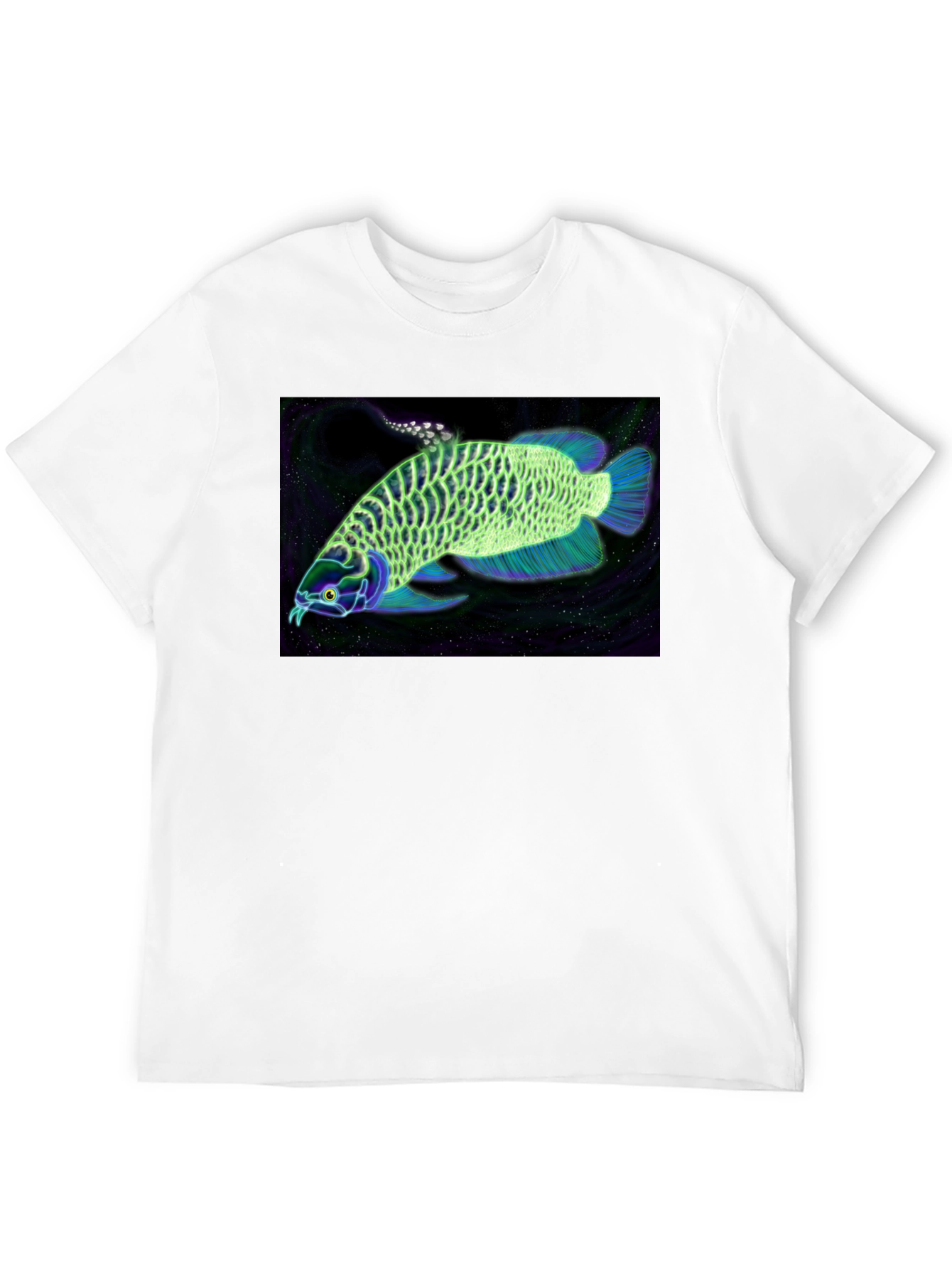 Arowana Fish Graphic Black T-Shirt