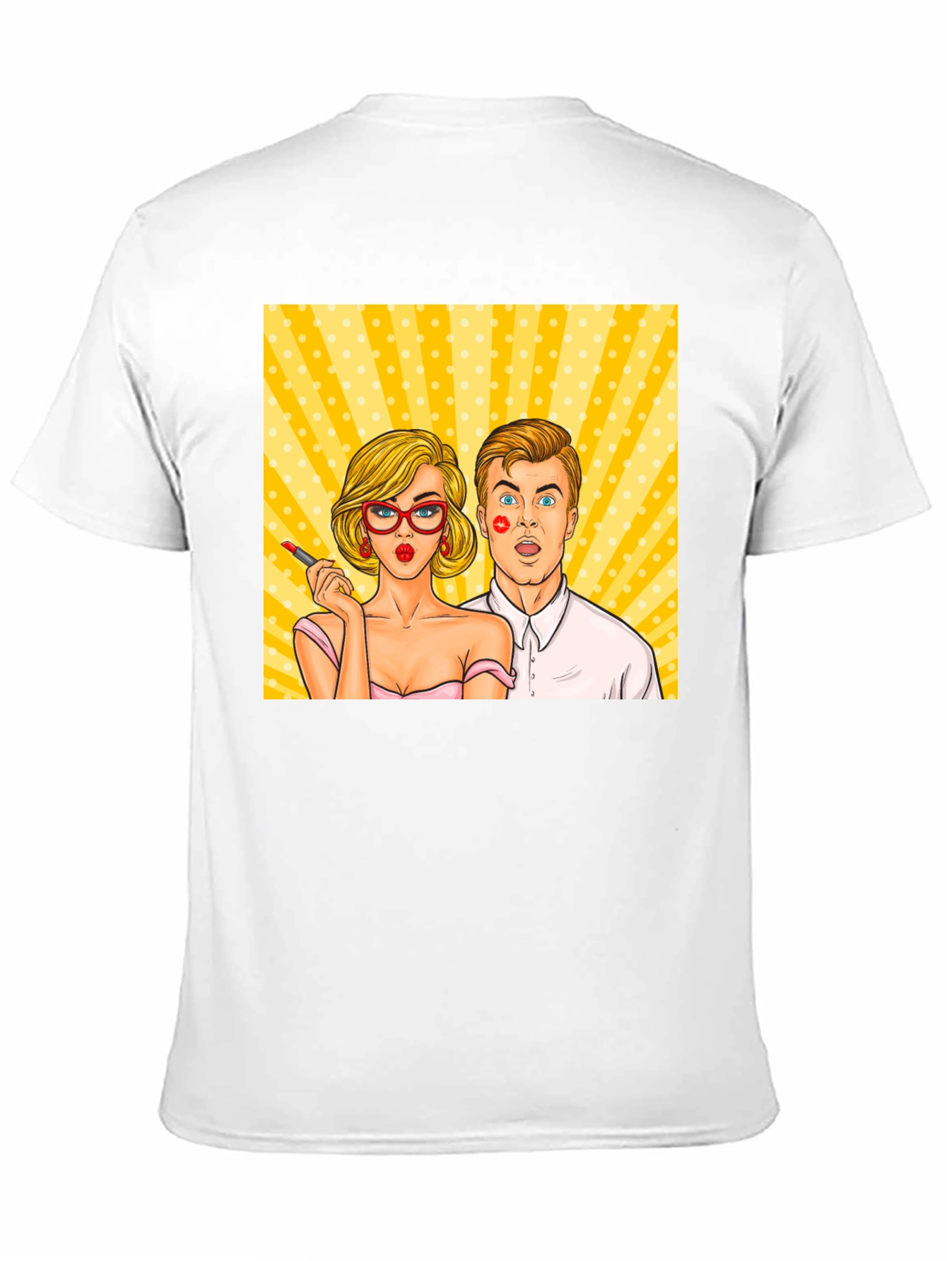 Pop Art Couple Graphic Tee - Black