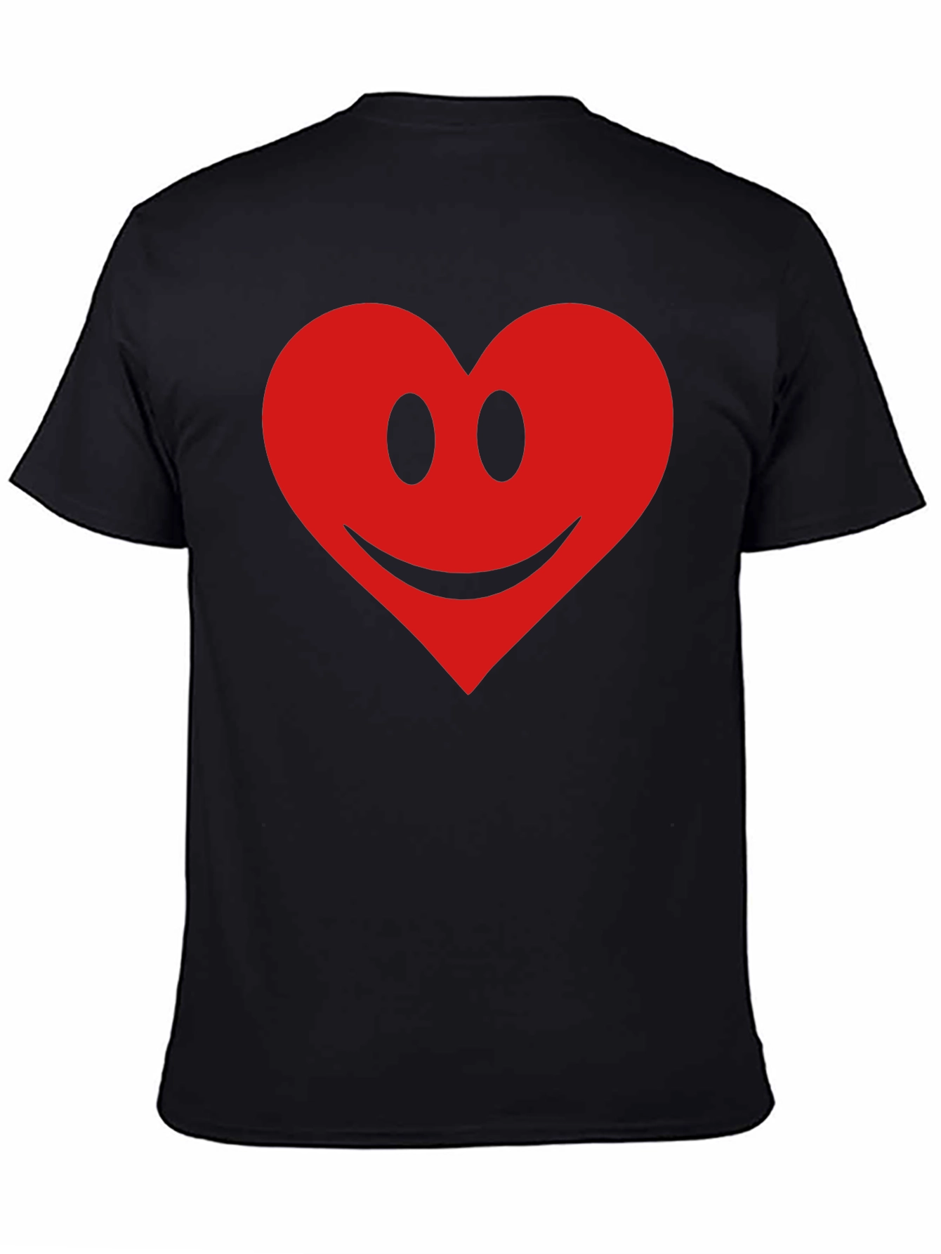 Heart Smiley Graphic Tee - Black