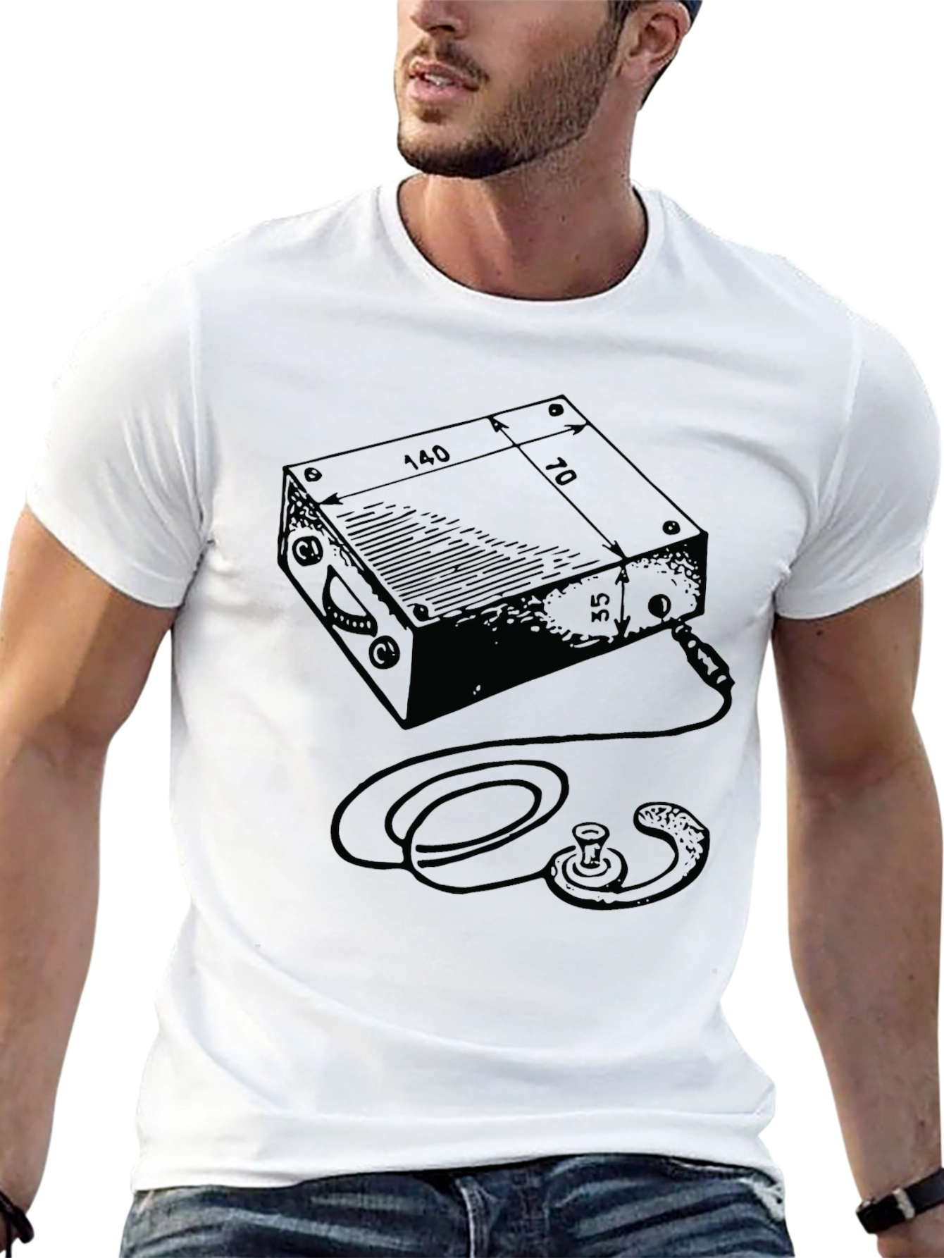 Retro Electronic Box Blueprint T-Shirt