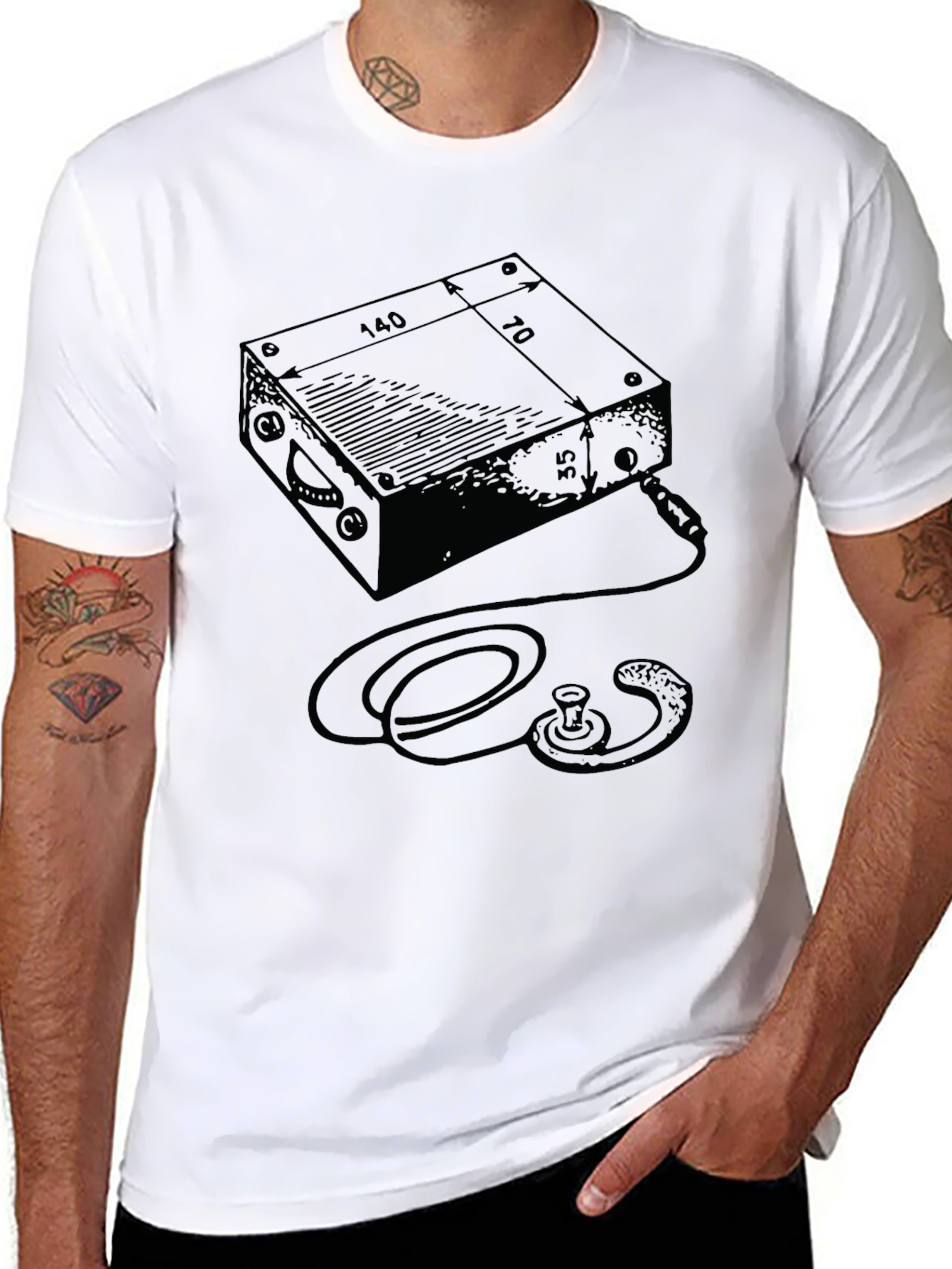 Retro Electronic Box Blueprint T-Shirt