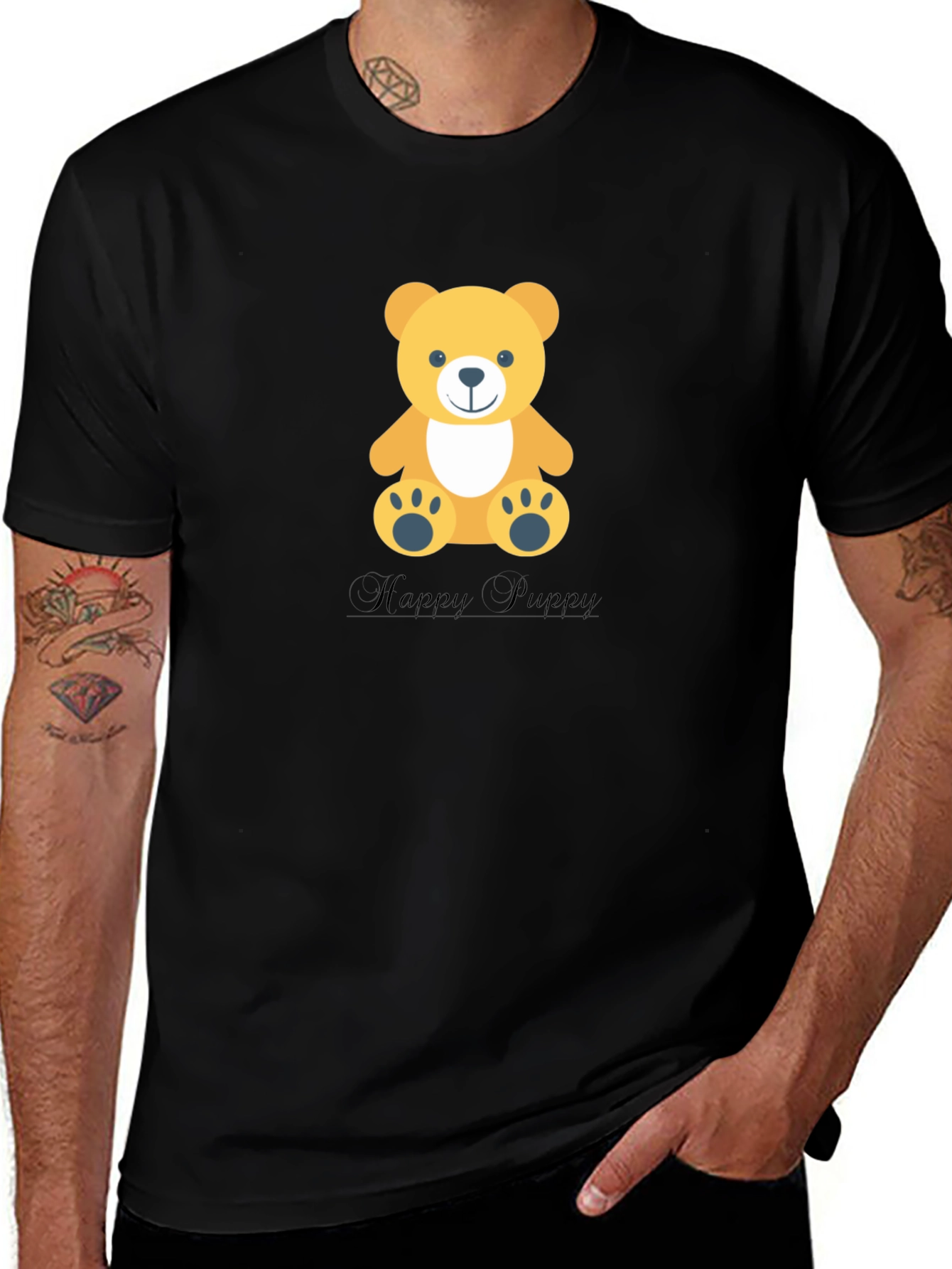 Teddy Bear Graphic Tee - Happy Puppy Design
