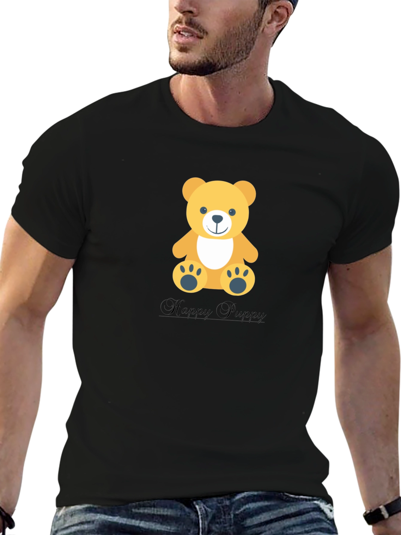 Teddy Bear Graphic Tee - Happy Puppy Design