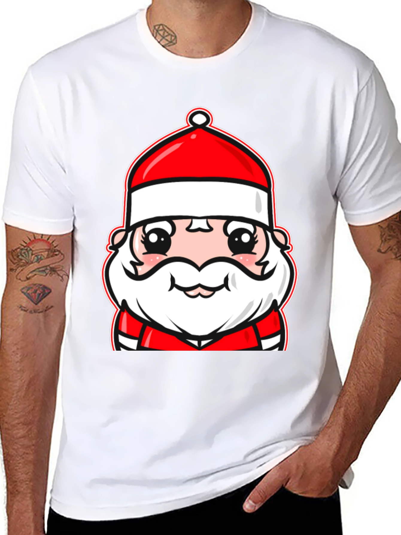 Festive Santa Claus Graphic T-Shirt