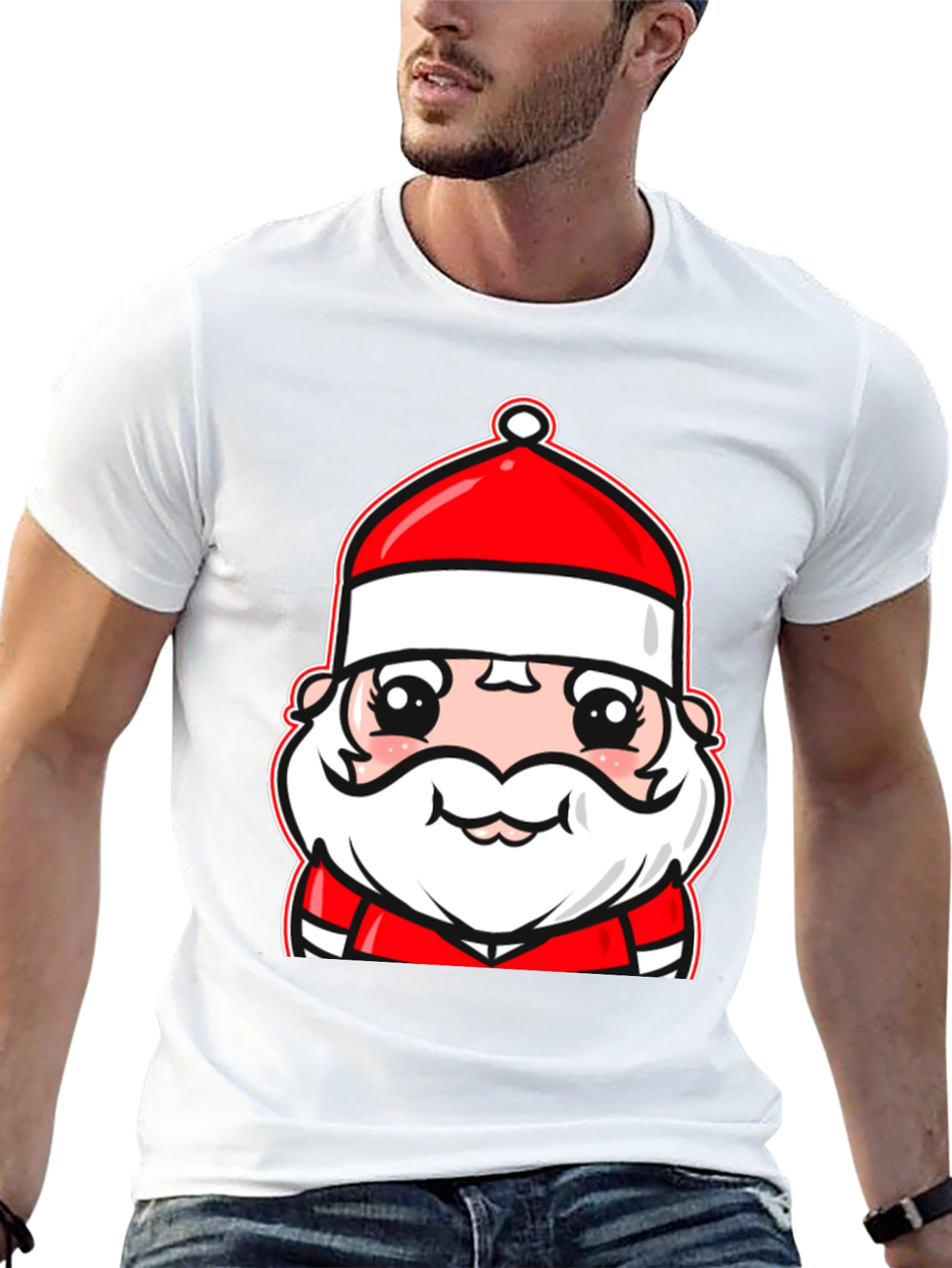 Festive Santa Claus Graphic T-Shirt