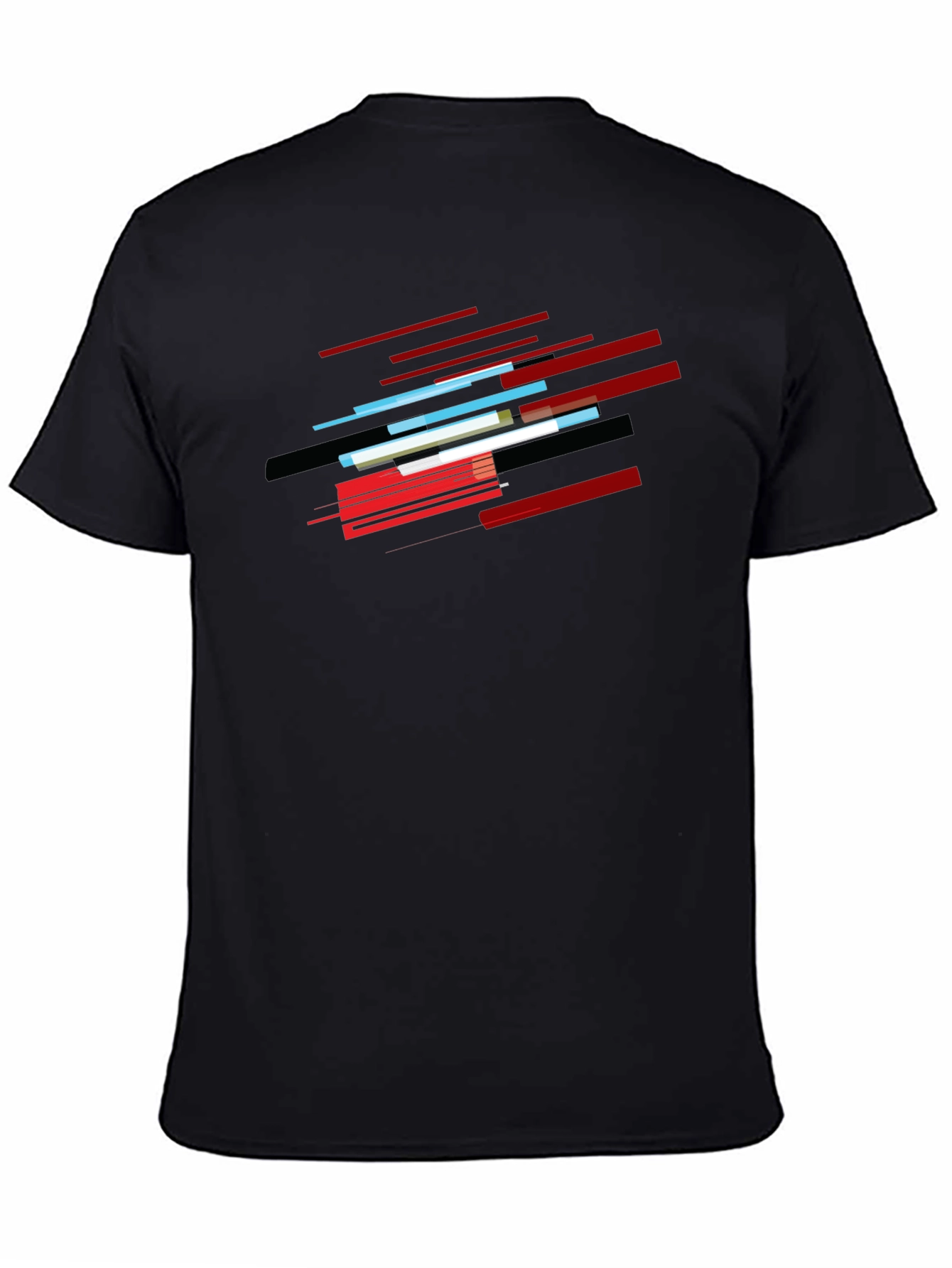 Abstract Lines Graphic Black T-Shirt