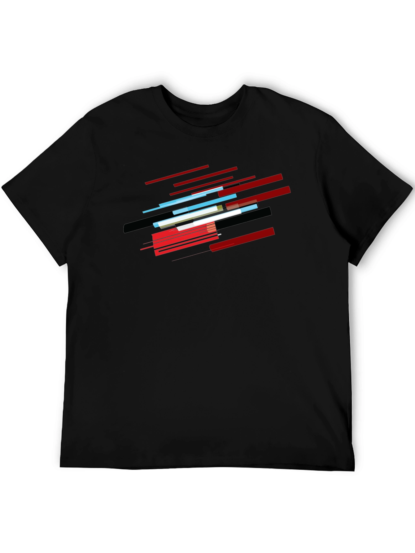Abstract Lines Graphic Black T-Shirt