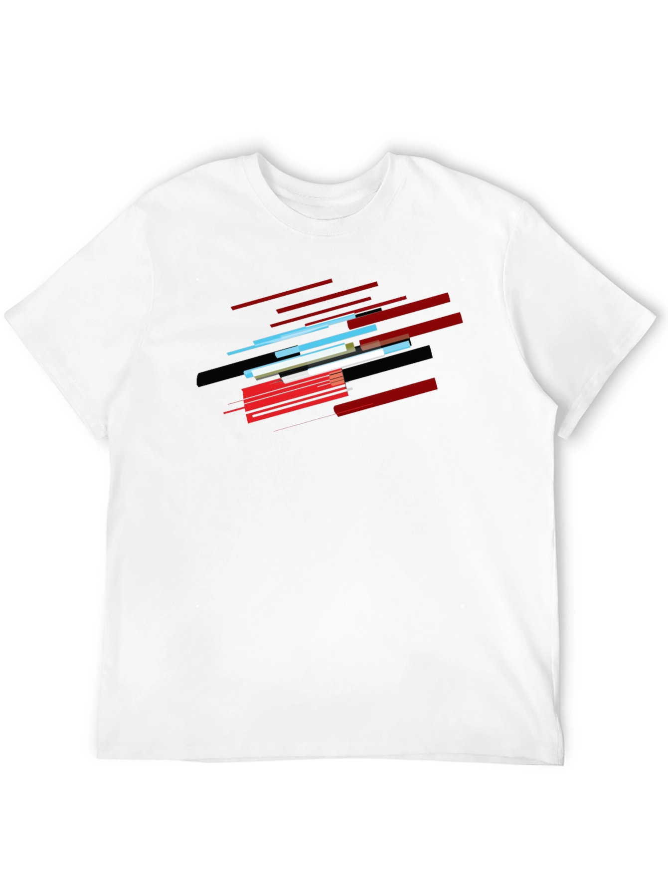 Abstract Lines Graphic Black T-Shirt