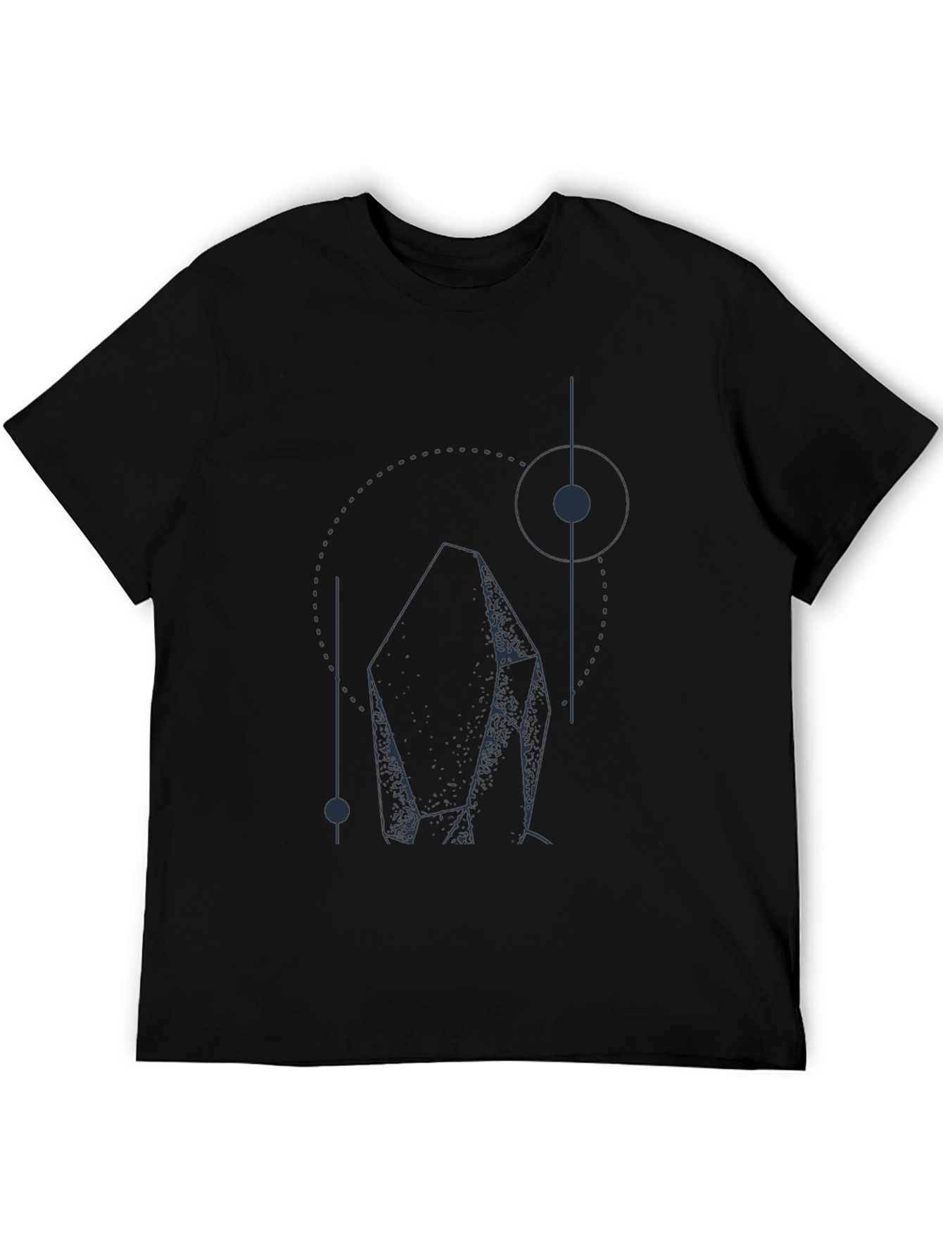 Geometric Crystal Graphic T-Shirt - Black