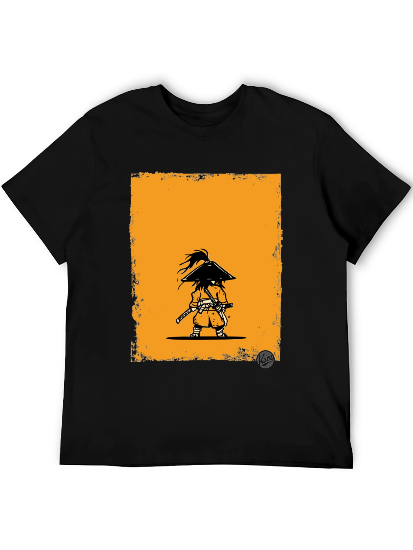 Samurai Graphic Tee - Black Cotton T-Shirt