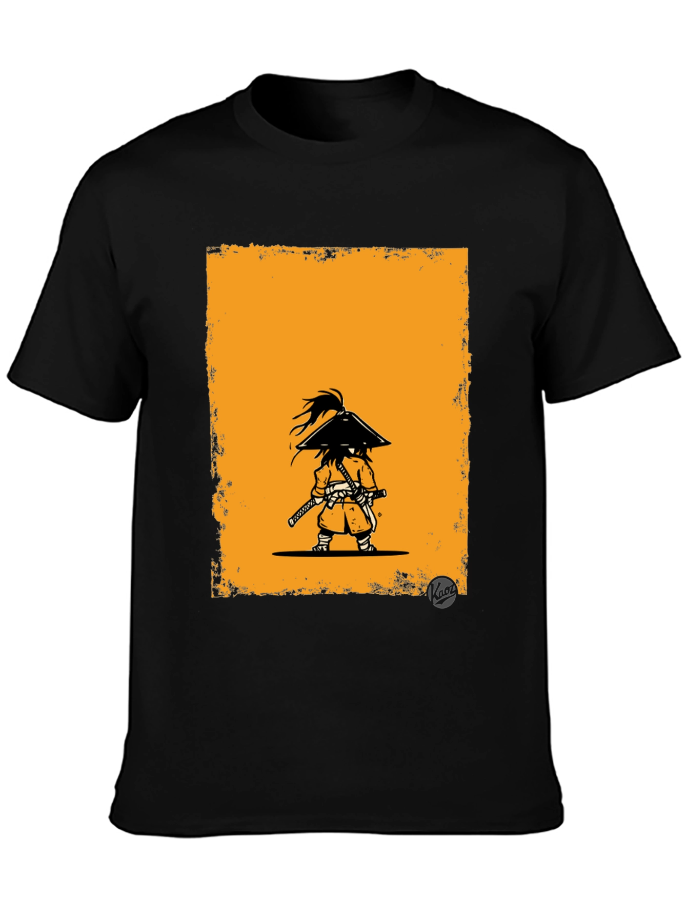 Samurai Graphic Tee - Black Cotton T-Shirt