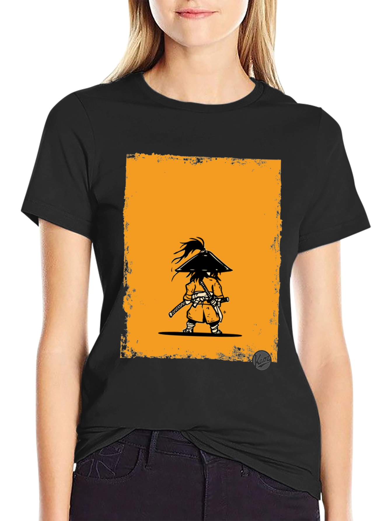 Samurai Graphic Tee - Black Cotton T-Shirt