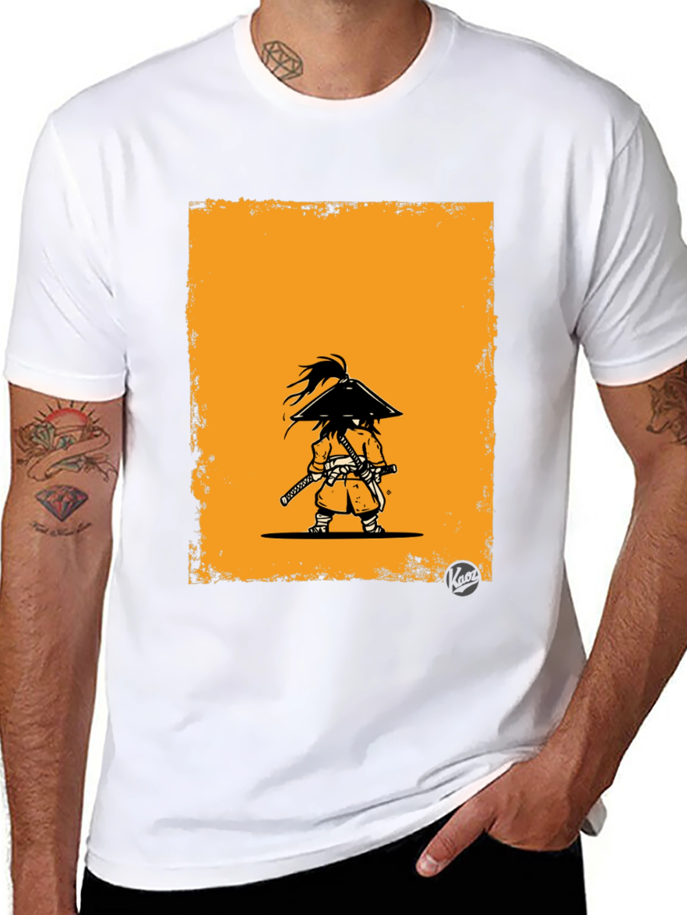 Samurai Graphic Tee - Black Cotton T-Shirt