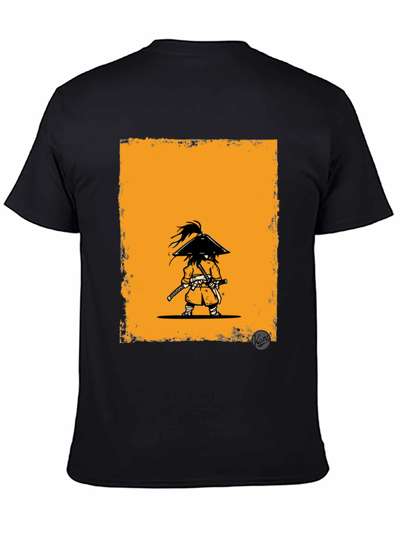 Samurai Graphic Tee - Black Cotton T-Shirt