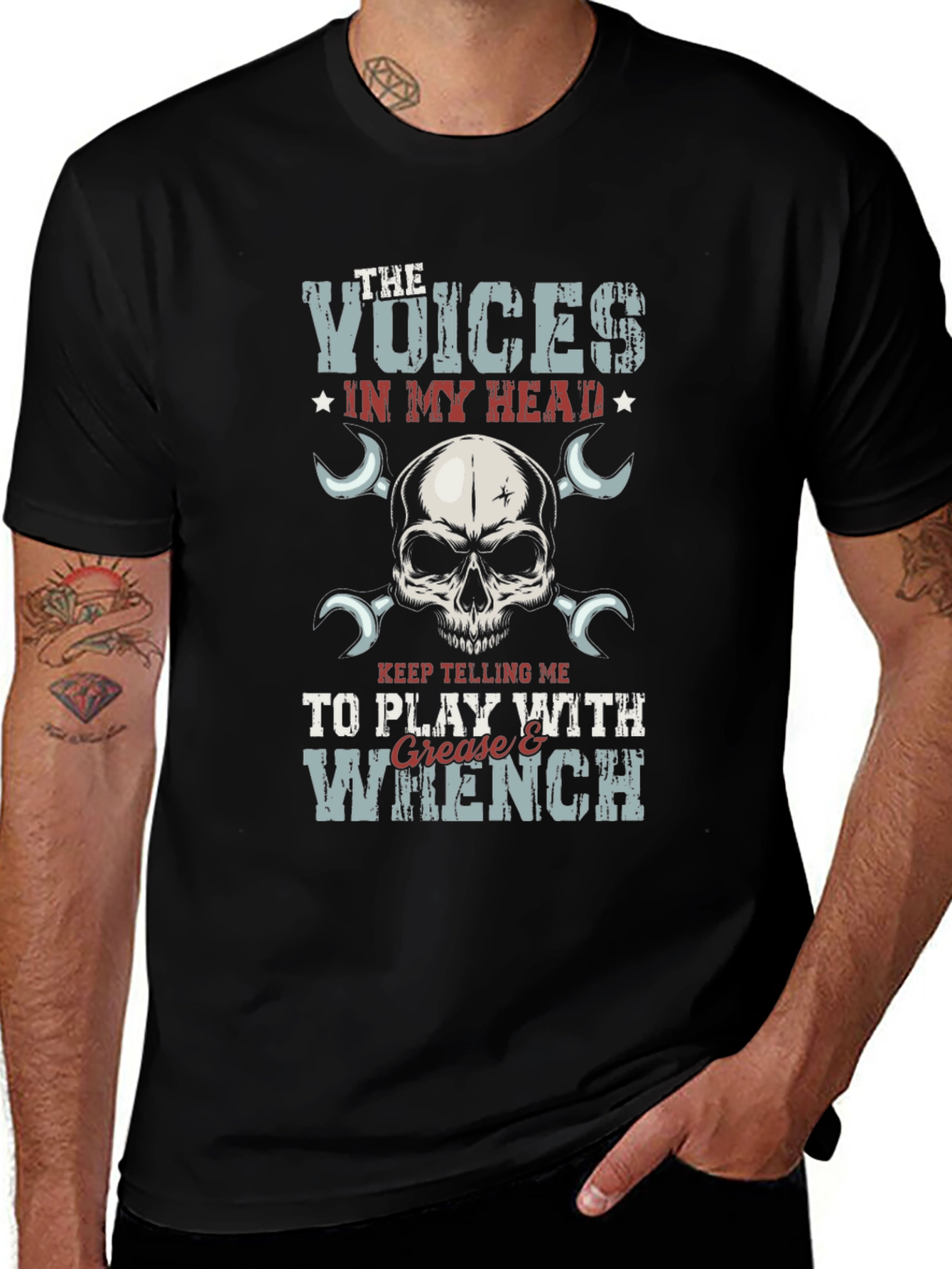 Voices in My Head T-Shirt: Grease & Wrench Design