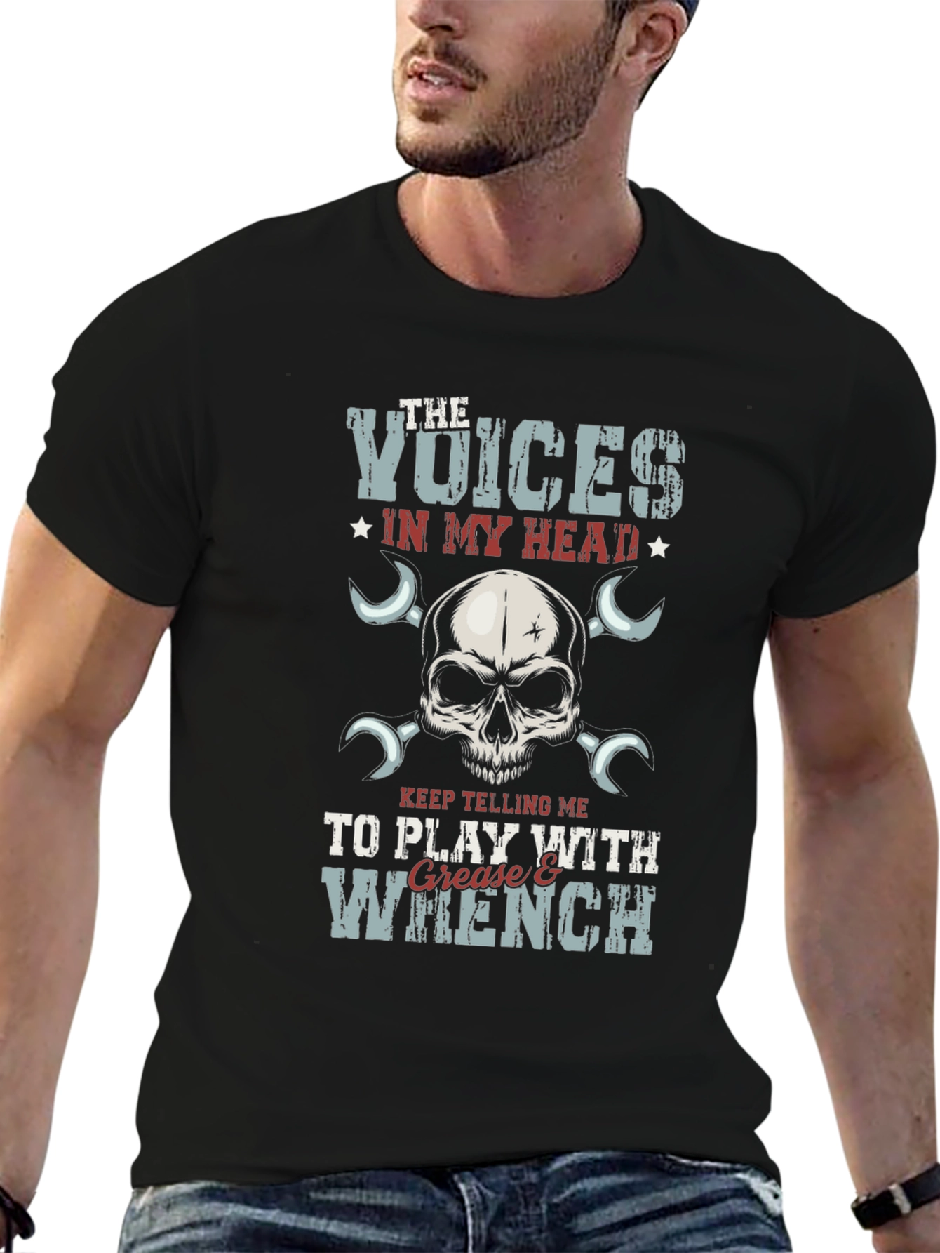 Voices in My Head T-Shirt: Grease & Wrench Design
