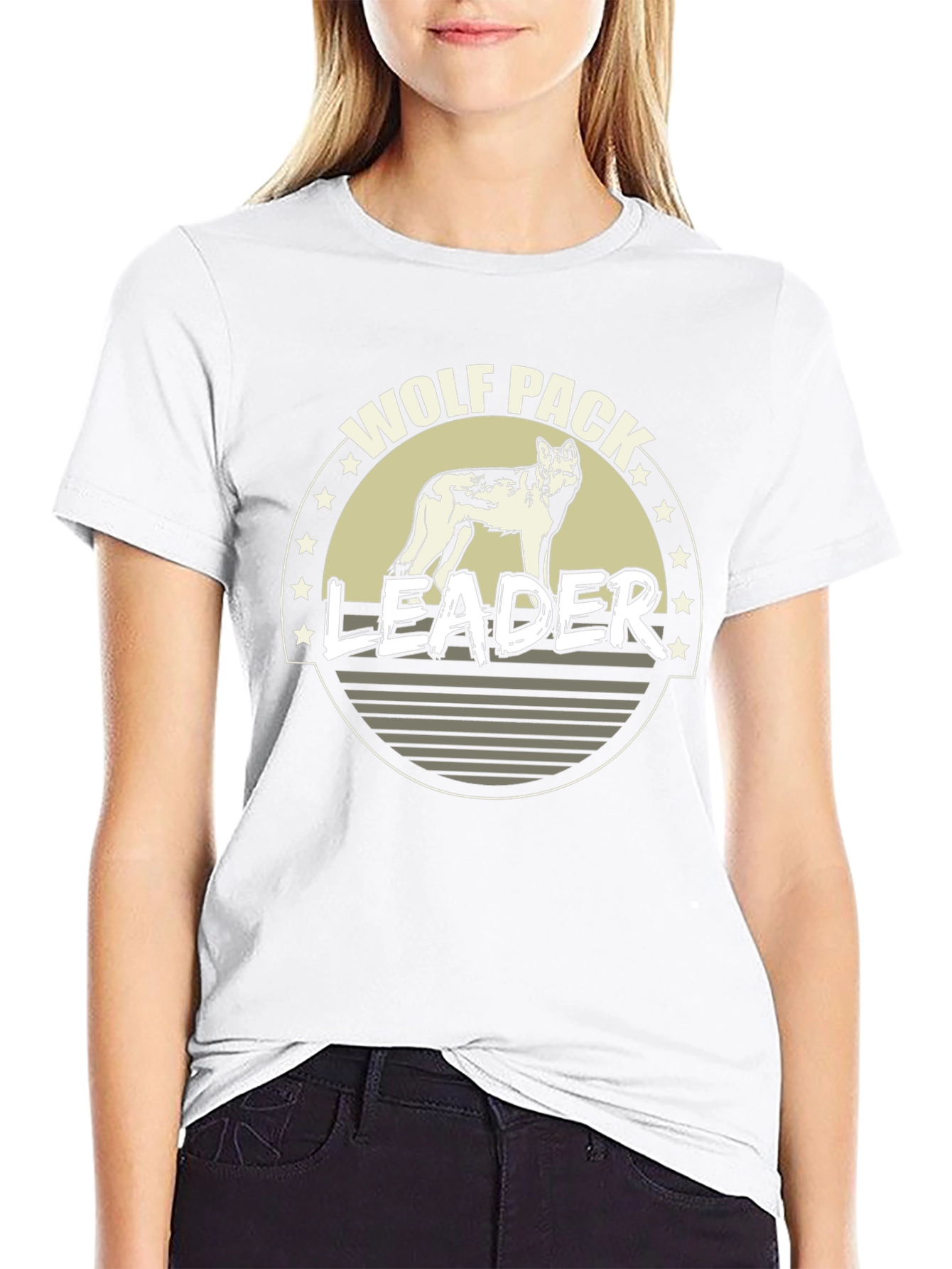 Wolf Pack Leader Graphic T-Shirt - Black