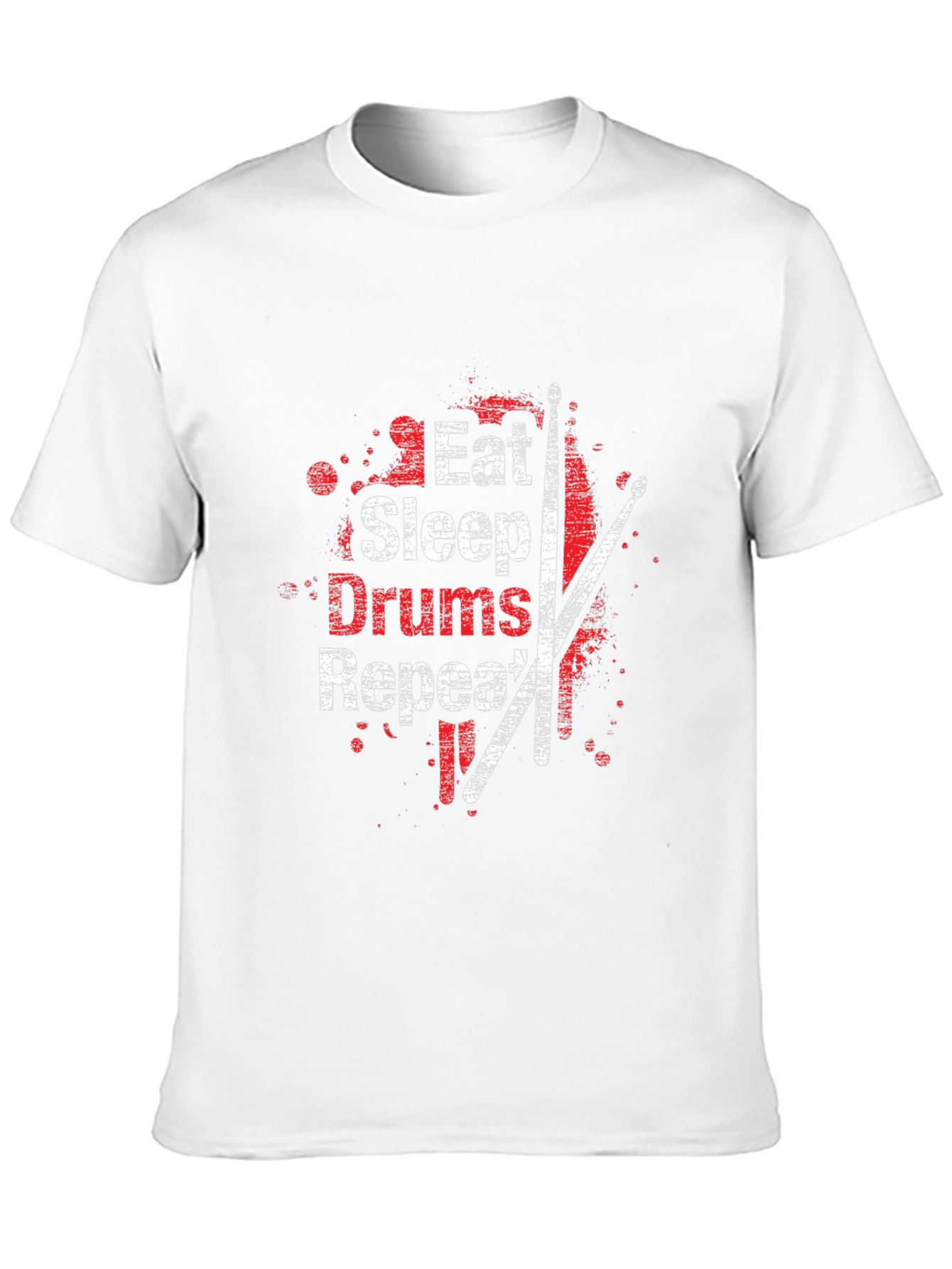 Eat Sleep Drums Repeat Mens Black T-Shirt