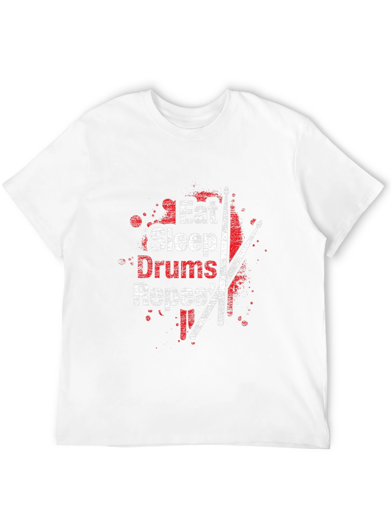 Eat Sleep Drums Repeat Mens Black T-Shirt