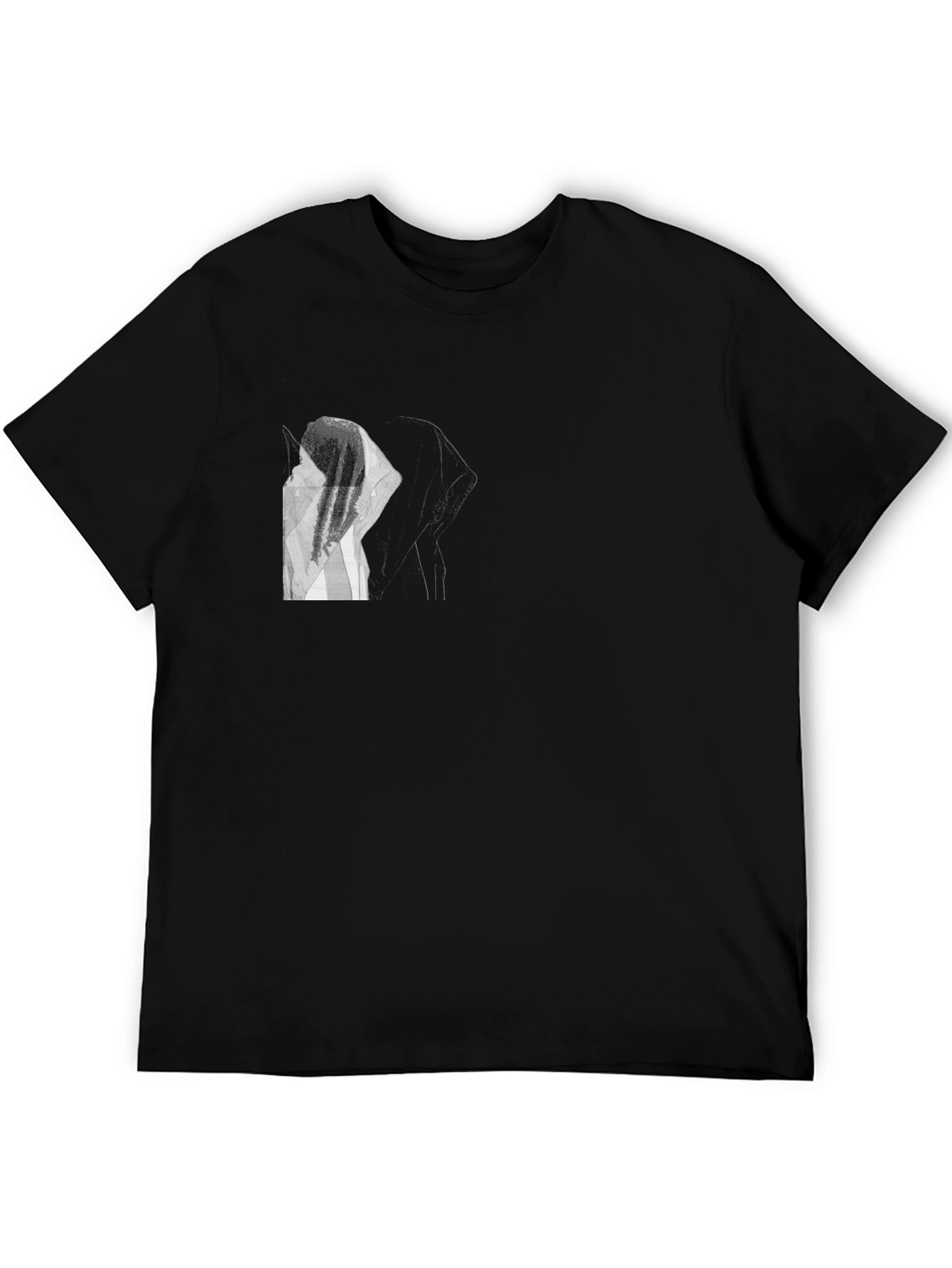 Graphic Tee: Black T-Shirt with Anime Design